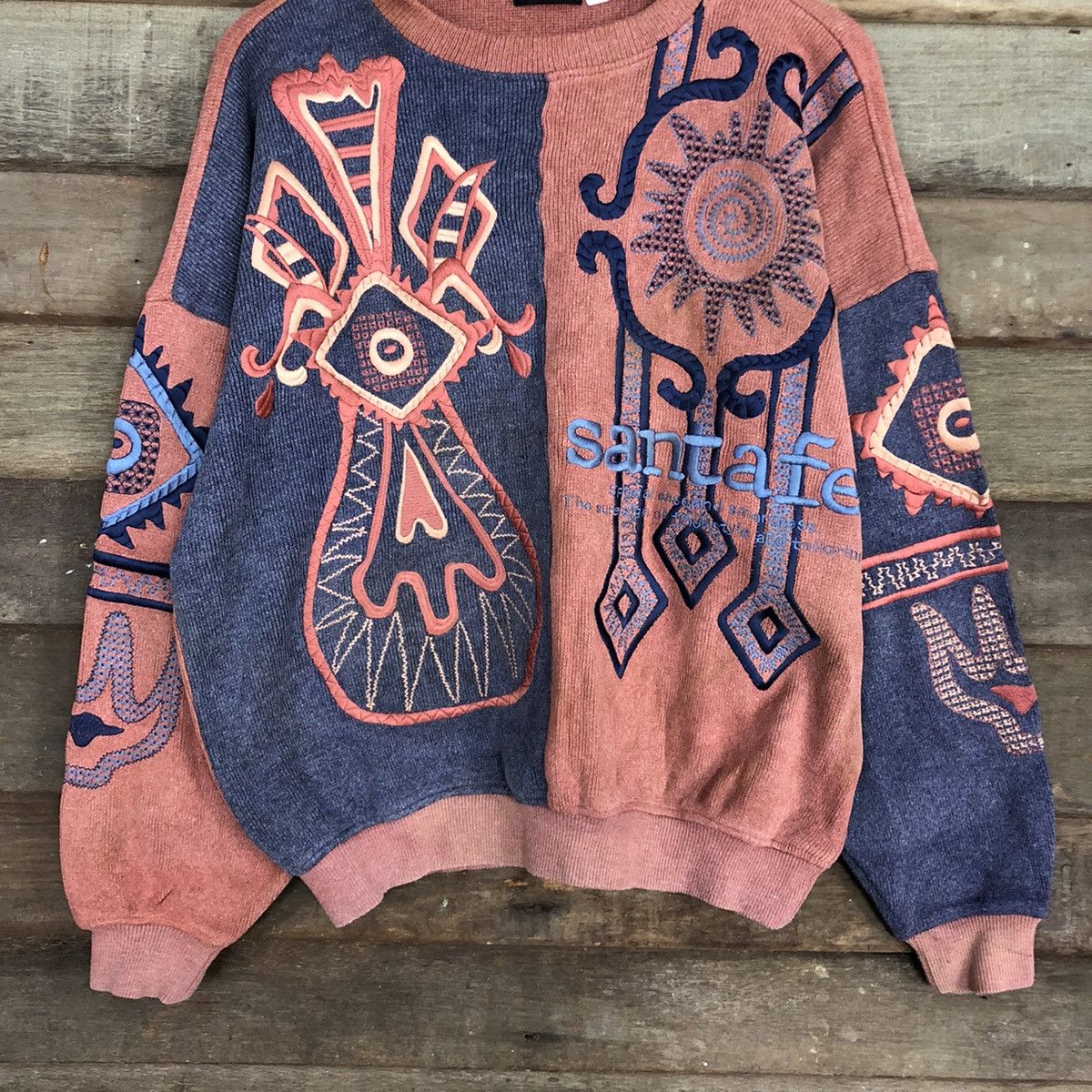 Vintage DL Santa Fe art vintage faded sweatshirt Knitwear #3694 Size US L / EU 52-54 / 3 - 8 Thumbnail