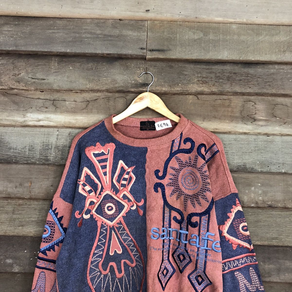 Vintage DL Santa Fe art vintage faded sweatshirt Knitwear #3694 Size US L / EU 52-54 / 3 - 2 Thumbnail