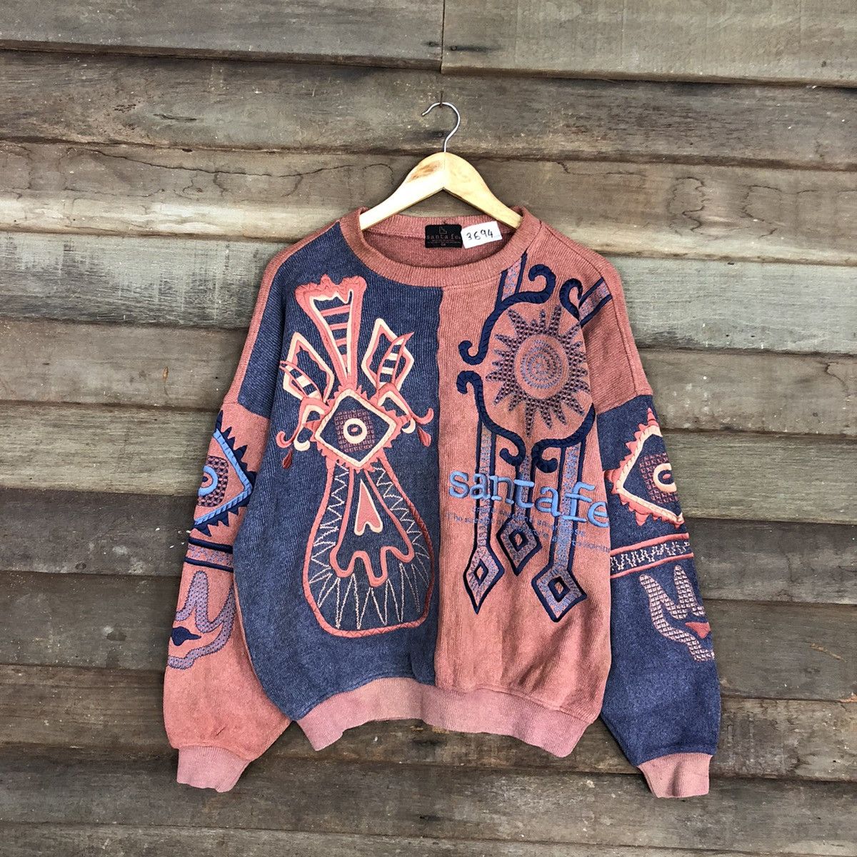 Vintage DL Santa Fe art vintage faded sweatshirt Knitwear #3694 Size US L / EU 52-54 / 3 - 3 Thumbnail