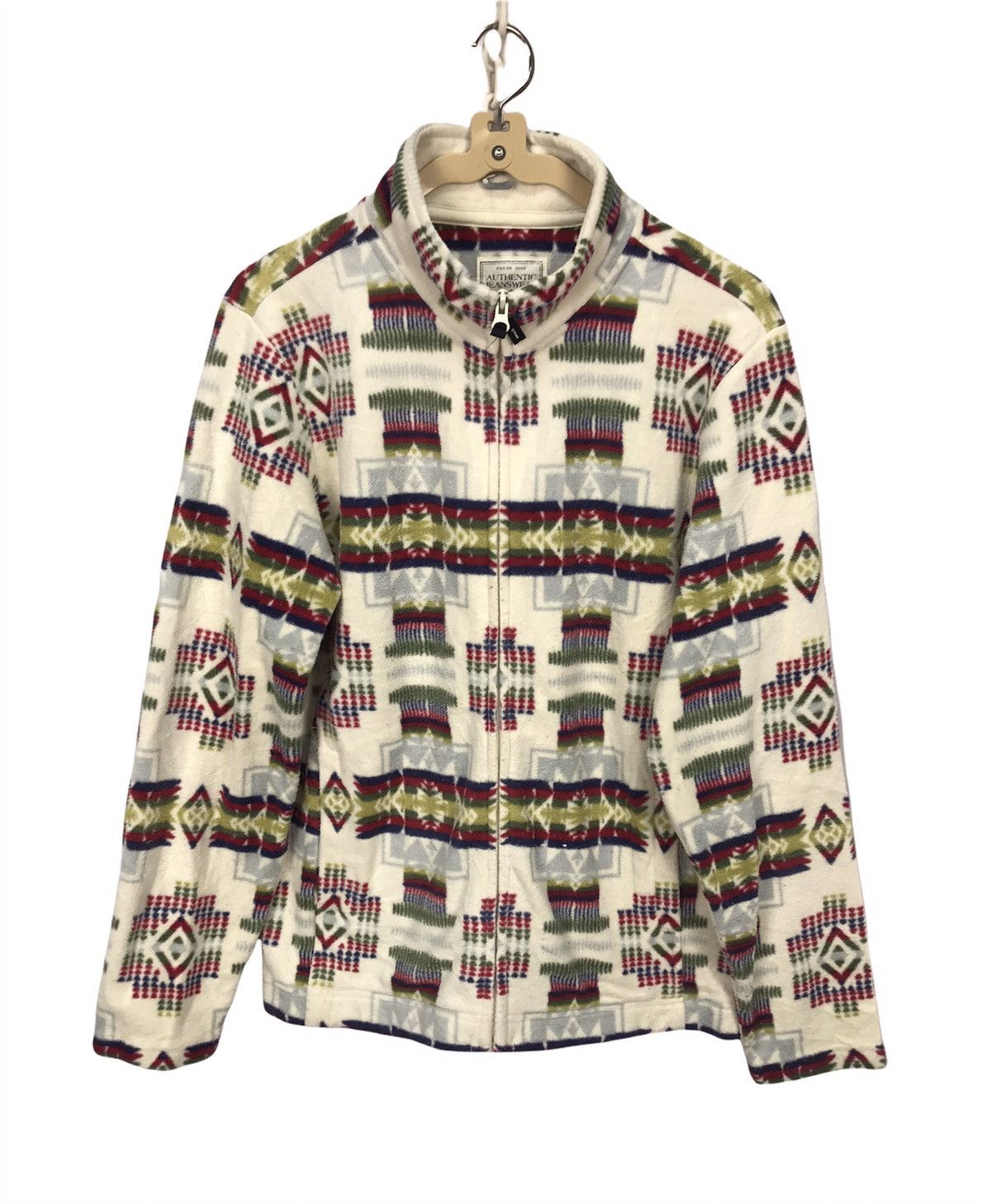 Japanese Brand Printed fleece sweater zipper by topvalu Size US S / EU 44-46 / 1 - 1 Thumbnail