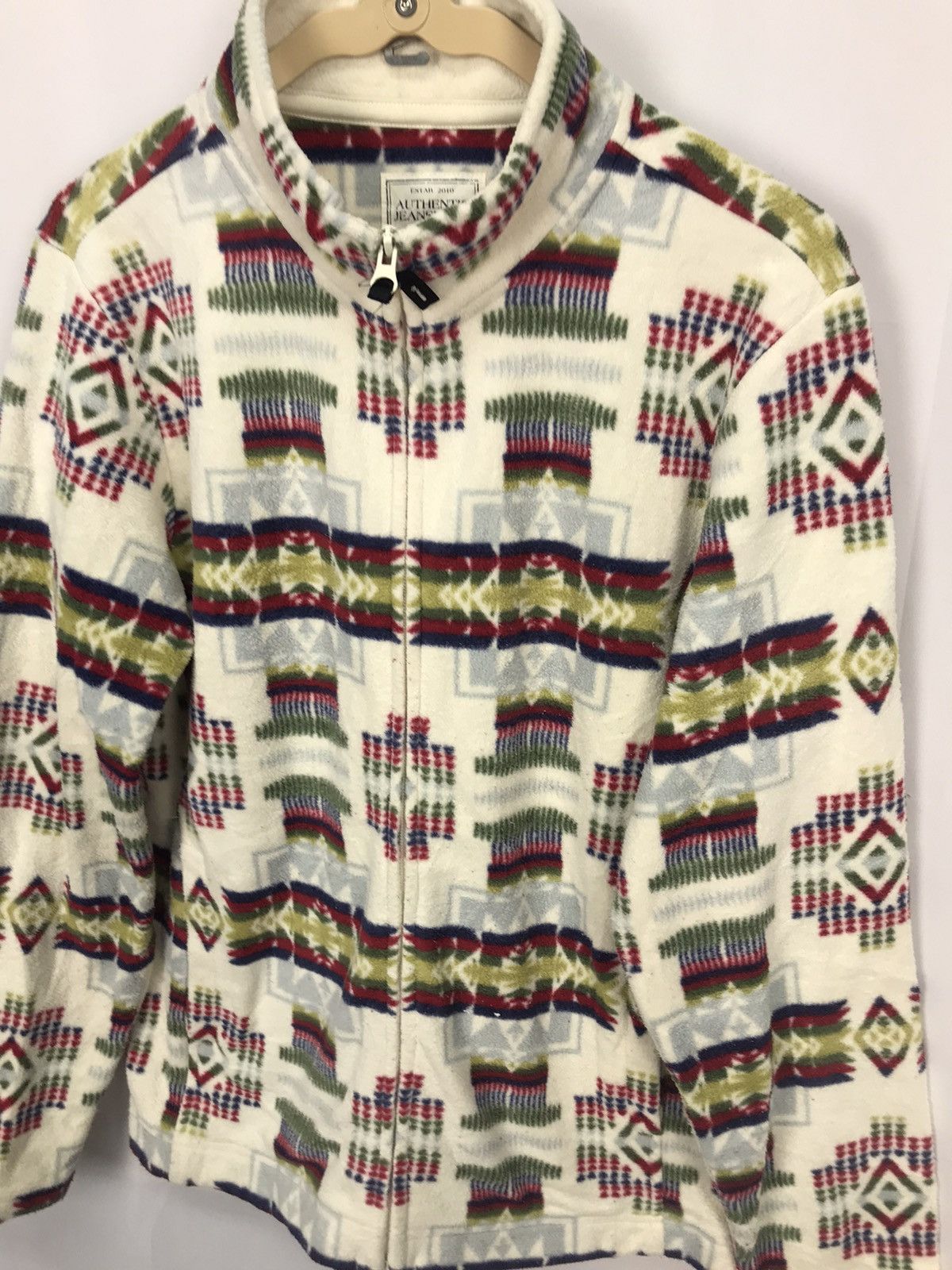 Japanese Brand Printed fleece sweater zipper by topvalu Size US S / EU 44-46 / 1 - 3 Thumbnail