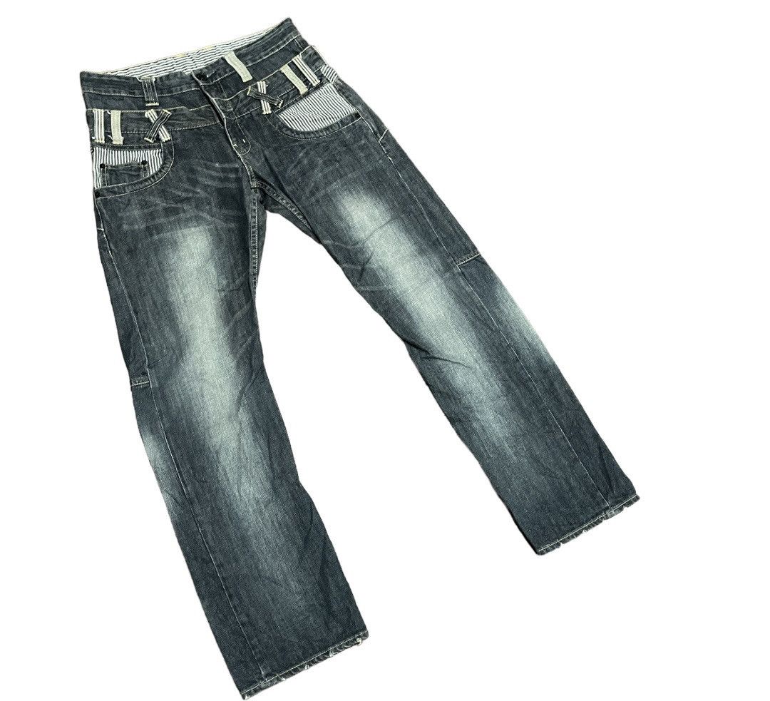 Japanese Brand Rare💥Japanese Double Waisted Denim Jeans Size US 32 / EU 48 - 3 Thumbnail