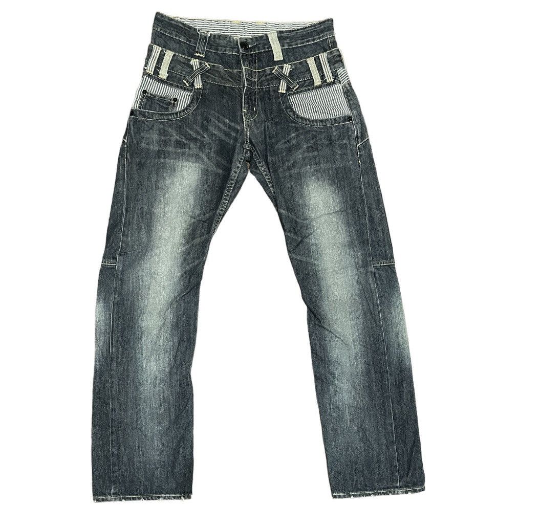 Japanese Brand Rare💥Japanese Double Waisted Denim Jeans Size US 32 / EU 48 - 2 Thumbnail
