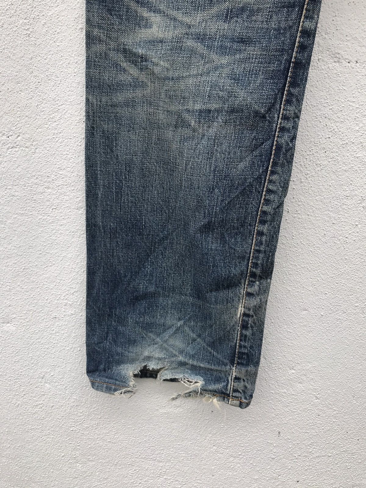 Japanese Brand × Vintage Made In Japan ORANGES Distressed Rips Selvedge Denim Jeans Size US 31 - 12 Thumbnail