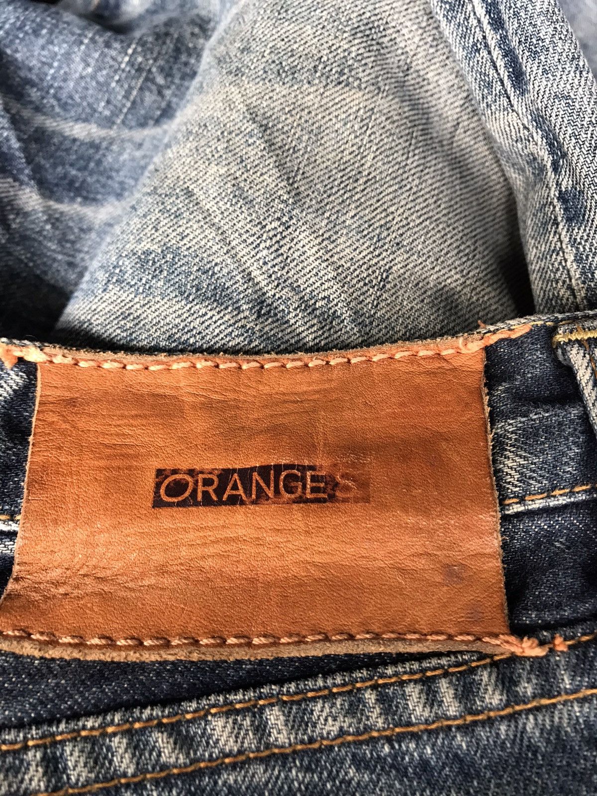 Japanese Brand × Vintage Made In Japan ORANGES Distressed Rips Selvedge Denim Jeans Size US 31 - 13 Thumbnail