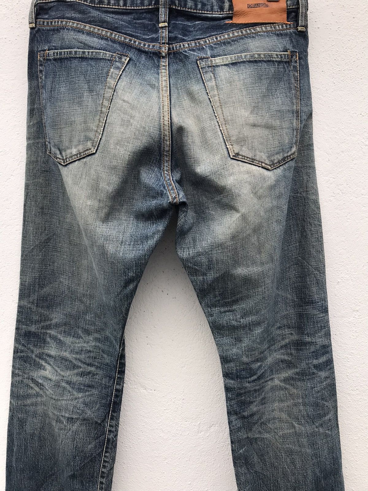 Japanese Brand × Vintage Made In Japan ORANGES Distressed Rips Selvedge Denim Jeans Size US 31 - 10 Thumbnail