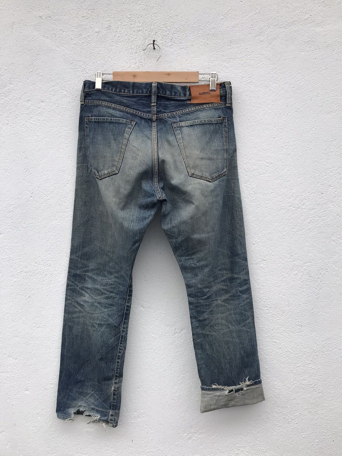 Japanese Brand × Vintage Made In Japan ORANGES Distressed Rips Selvedge Denim Jeans Size US 31 - 8 Thumbnail