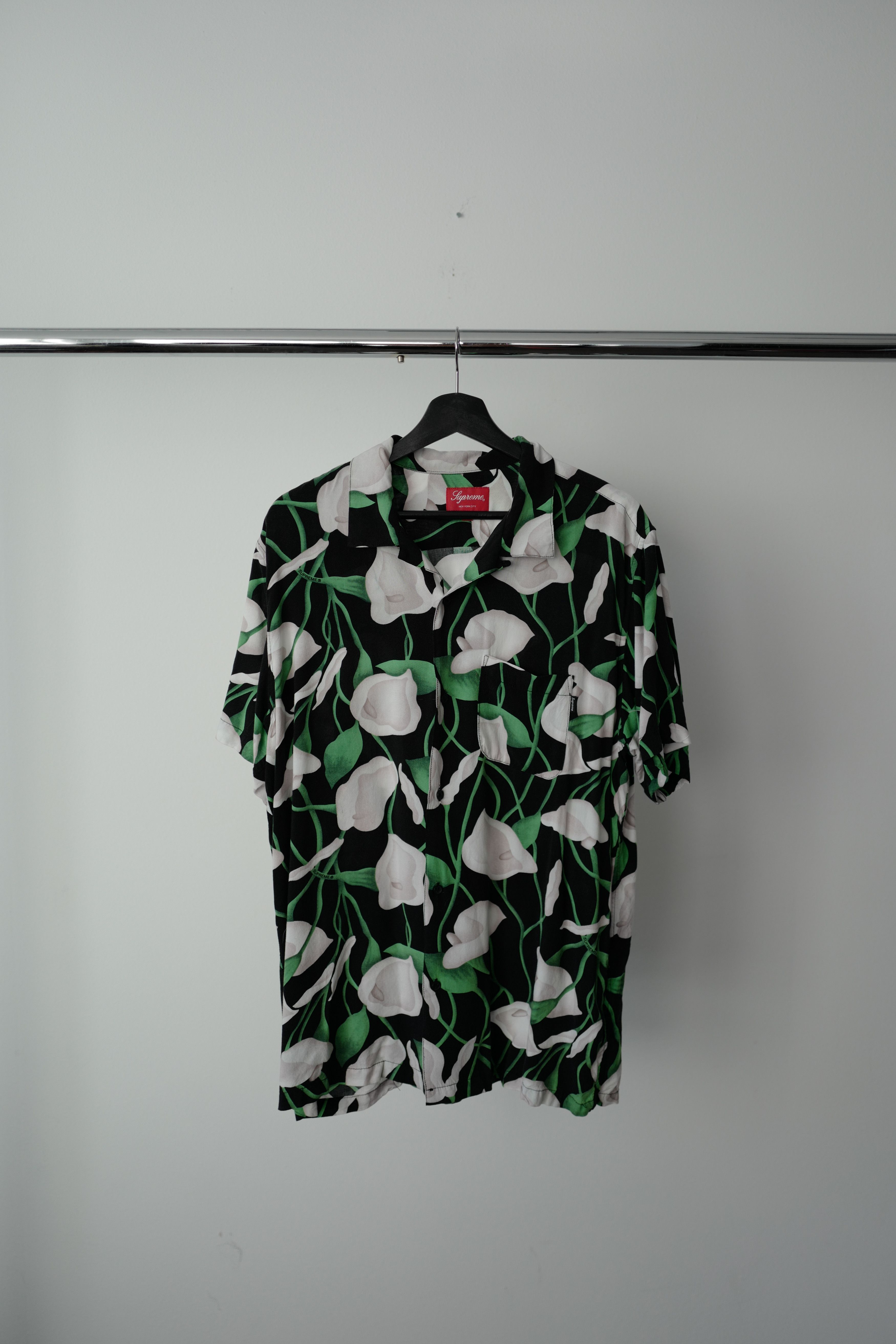 supreme lilly rayon shirts L リリー 百合 ユリ - シャツ