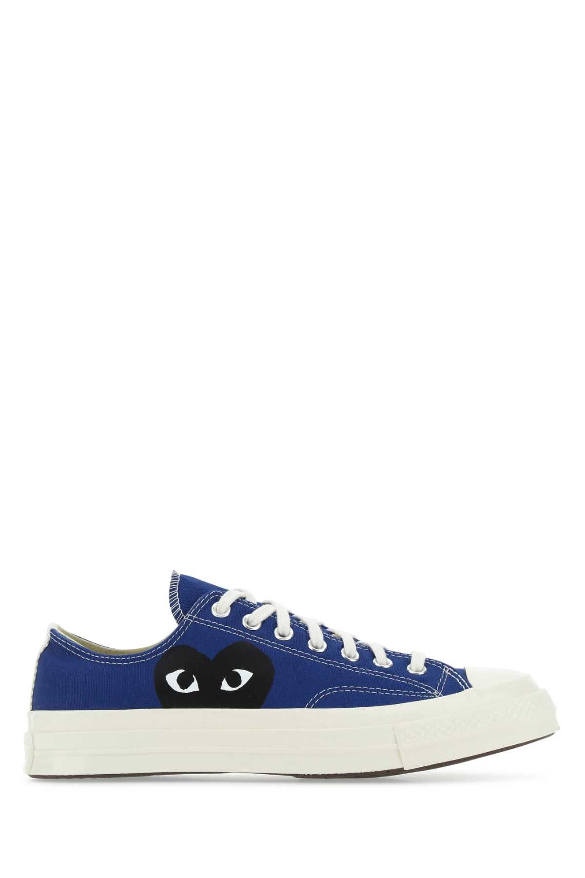 Leather Sneakers Comme De GarÃ§on Shoes Blue Canvas Comme Des Garã