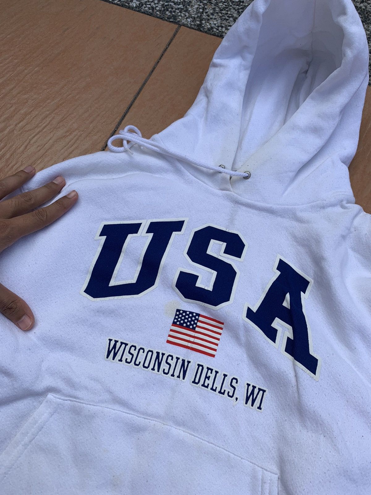 Vintage Vintage USA Big Logo Hoodie Sweatshirt Size US M / EU 48-50 / 2 - 2 Thumbnail