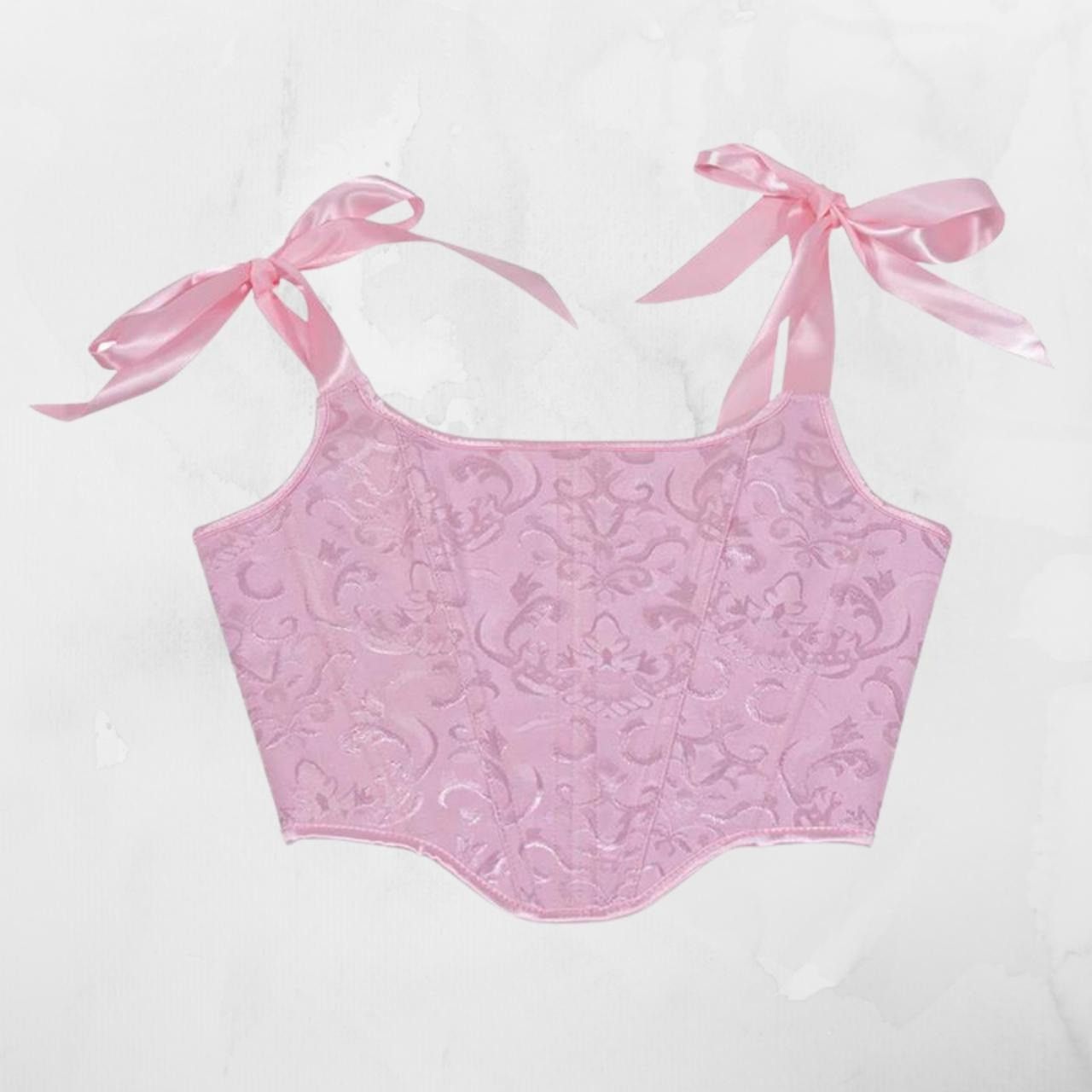 Vintage Jacquard embroidery floral corset, boho crop top Grailed