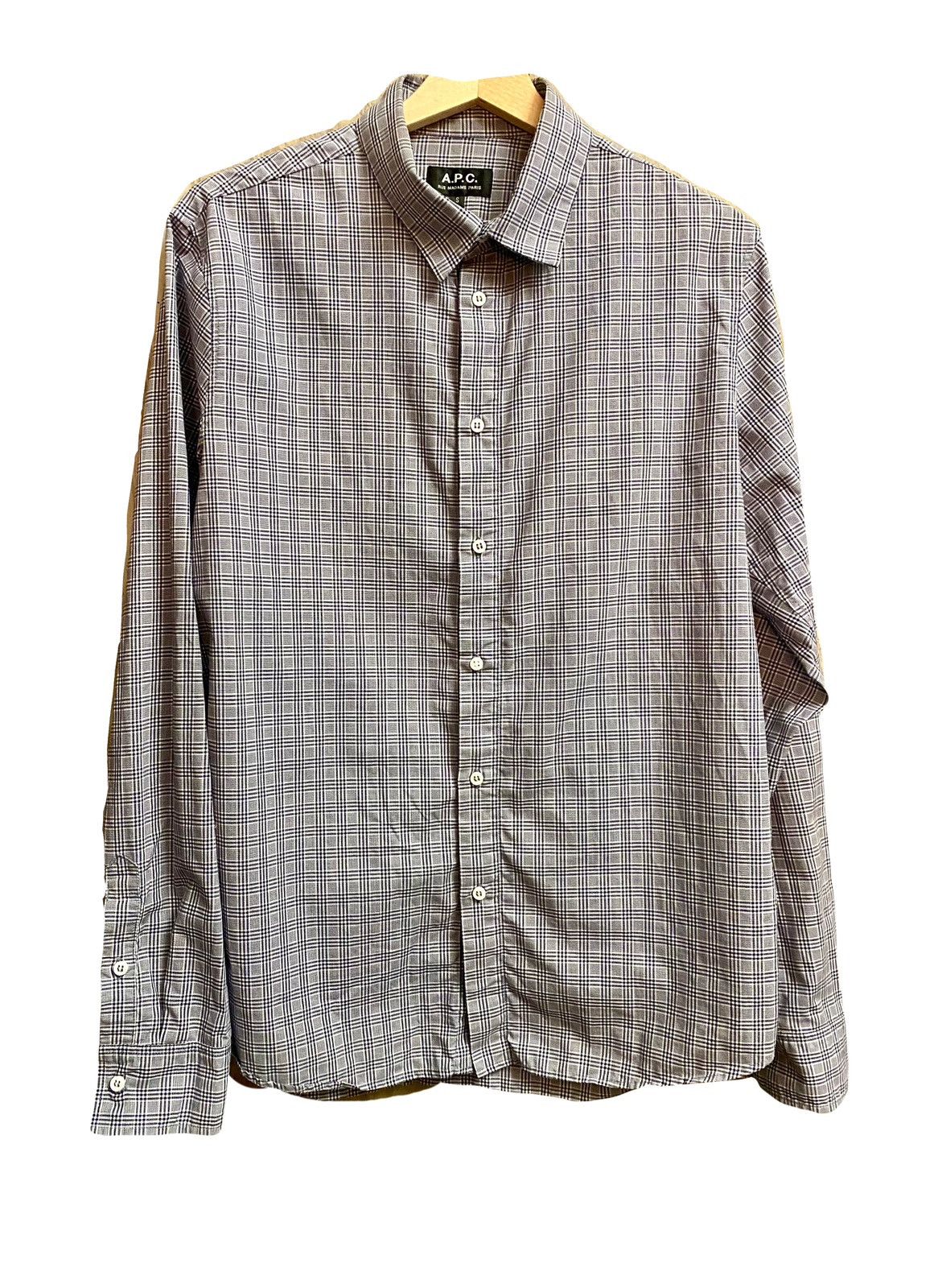 APC check print cotton shirt S