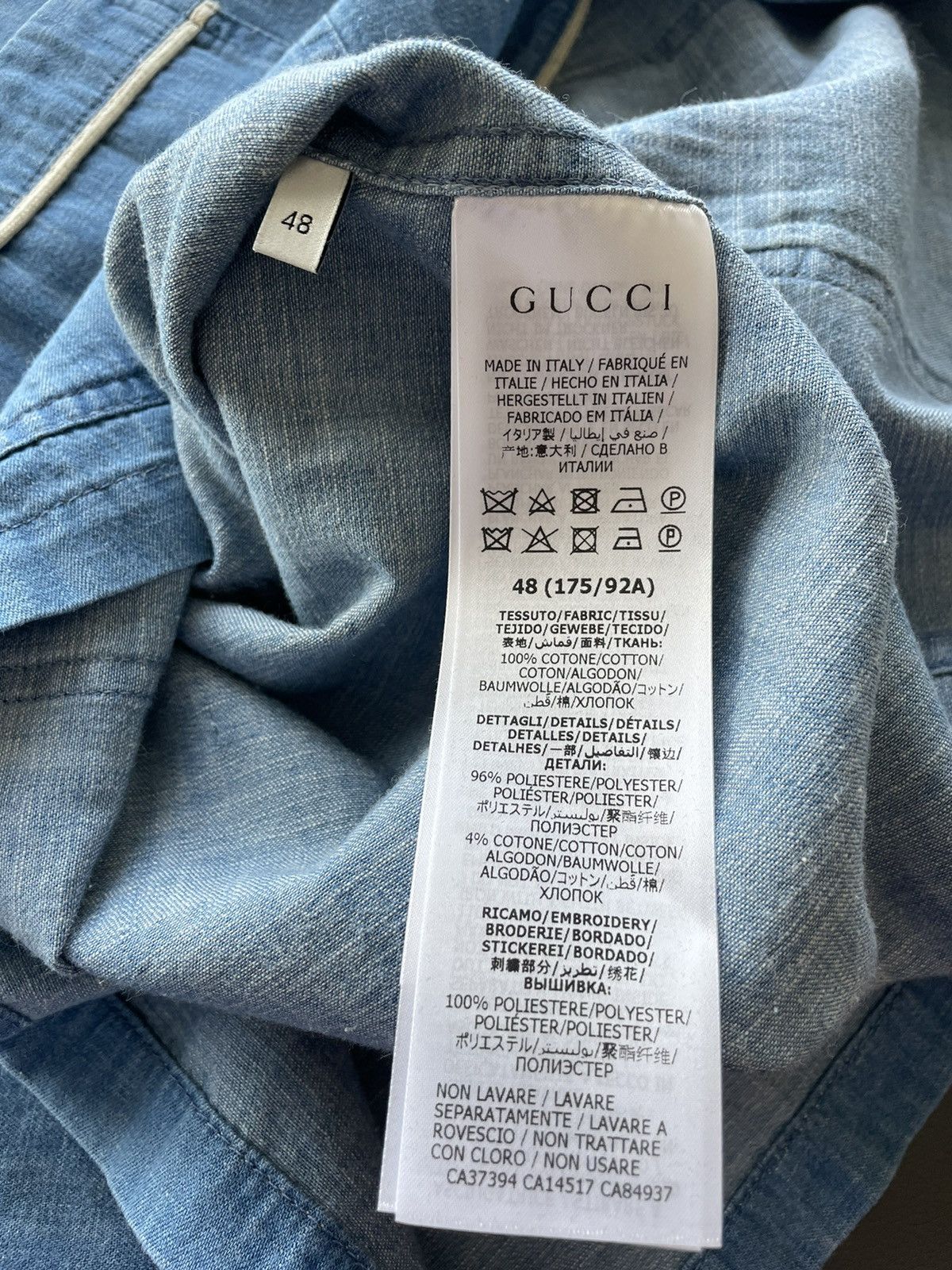Gucci Brand New Super Runway Oversized Denim Logo Bowling Shirt Size US L / EU 52-54 / 3 - 9 Thumbnail