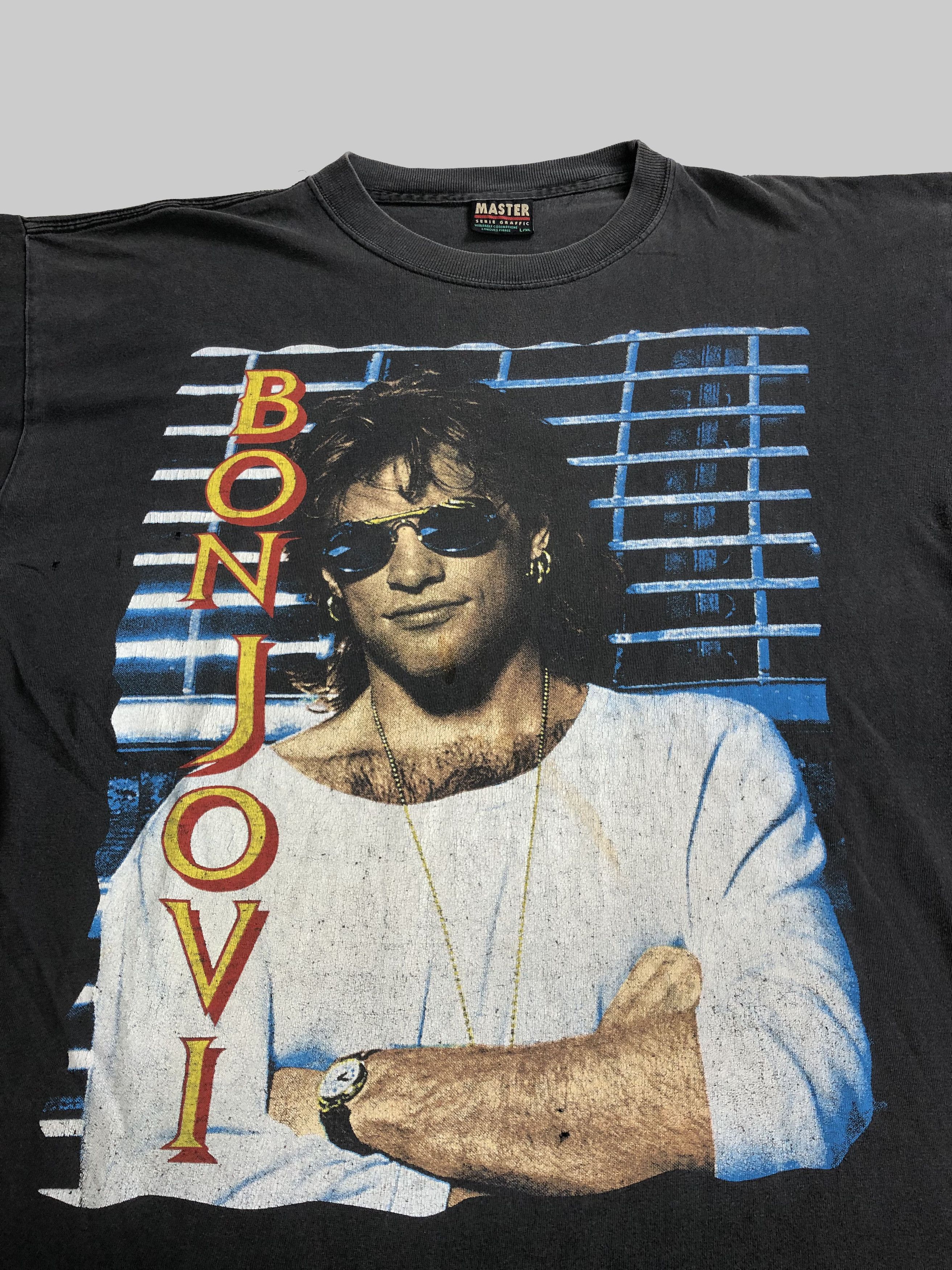 Band Tees Vintage 90s Bon Jovi (Van Halen Guns N' Roses David Bowie) Size US XL / EU 56 / 4 - 2 Thumbnail