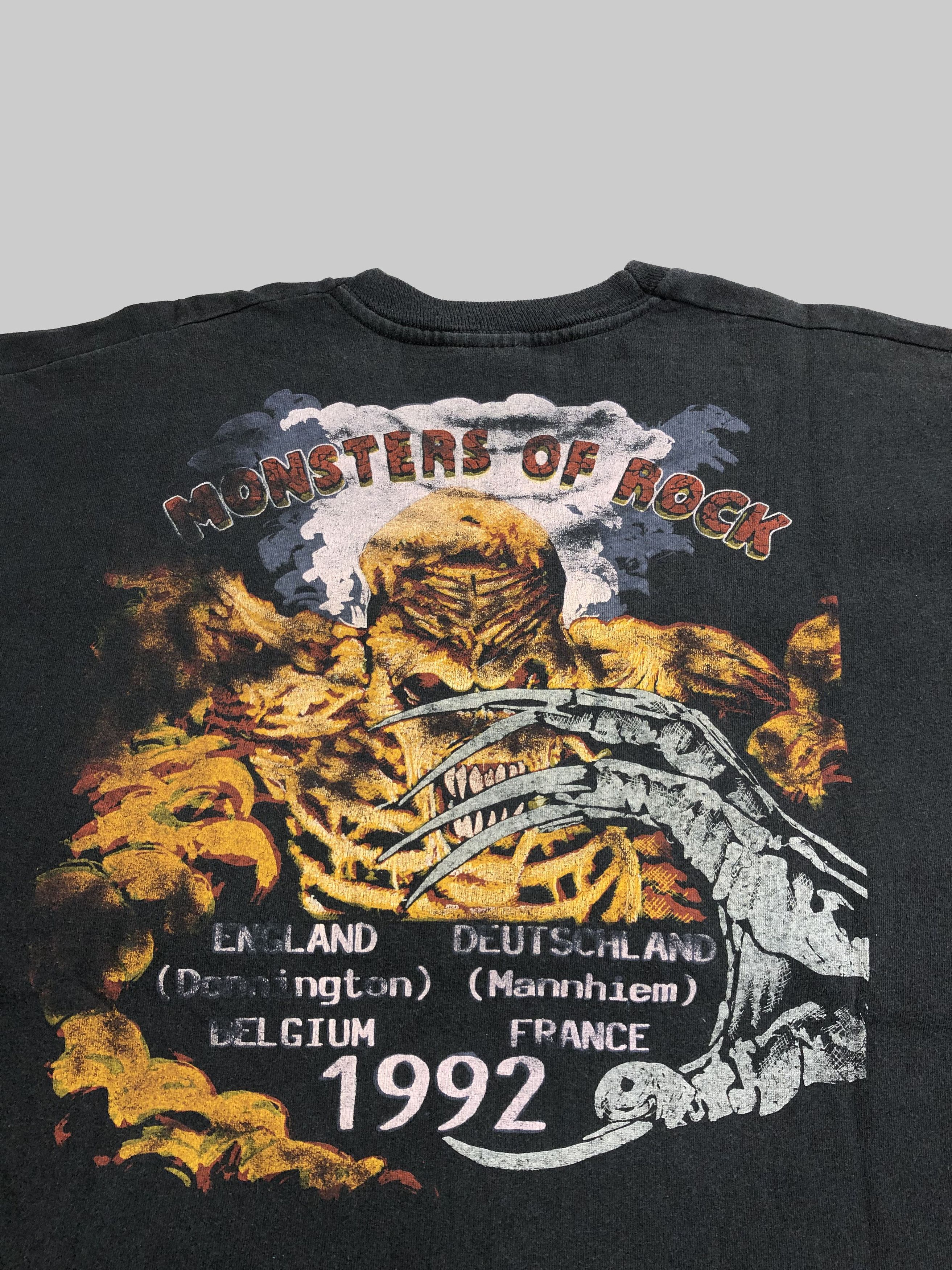 Band Tees Vintage 1992 Monster of Rock (Iron Maiden Skid Row W.A.S.P) Size US XL / EU 56 / 4 - 6 Thumbnail