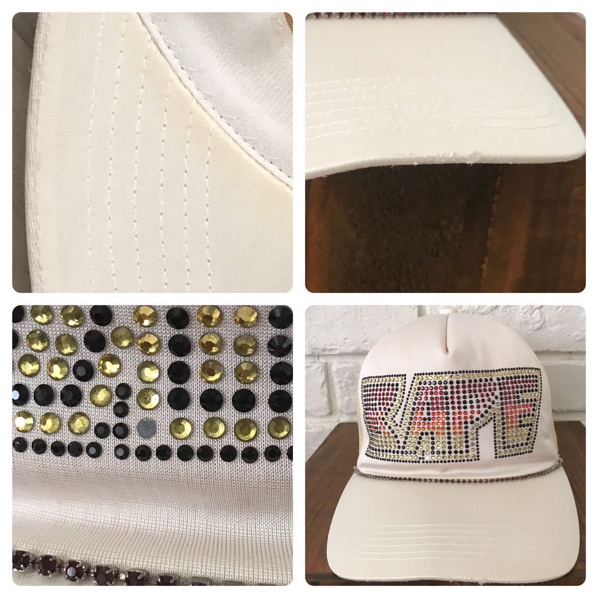 Bape × Swarovski BAPE KISS LOGO Swarovski trucker hat cap NIGO Size ONE SIZE - 8 Thumbnail