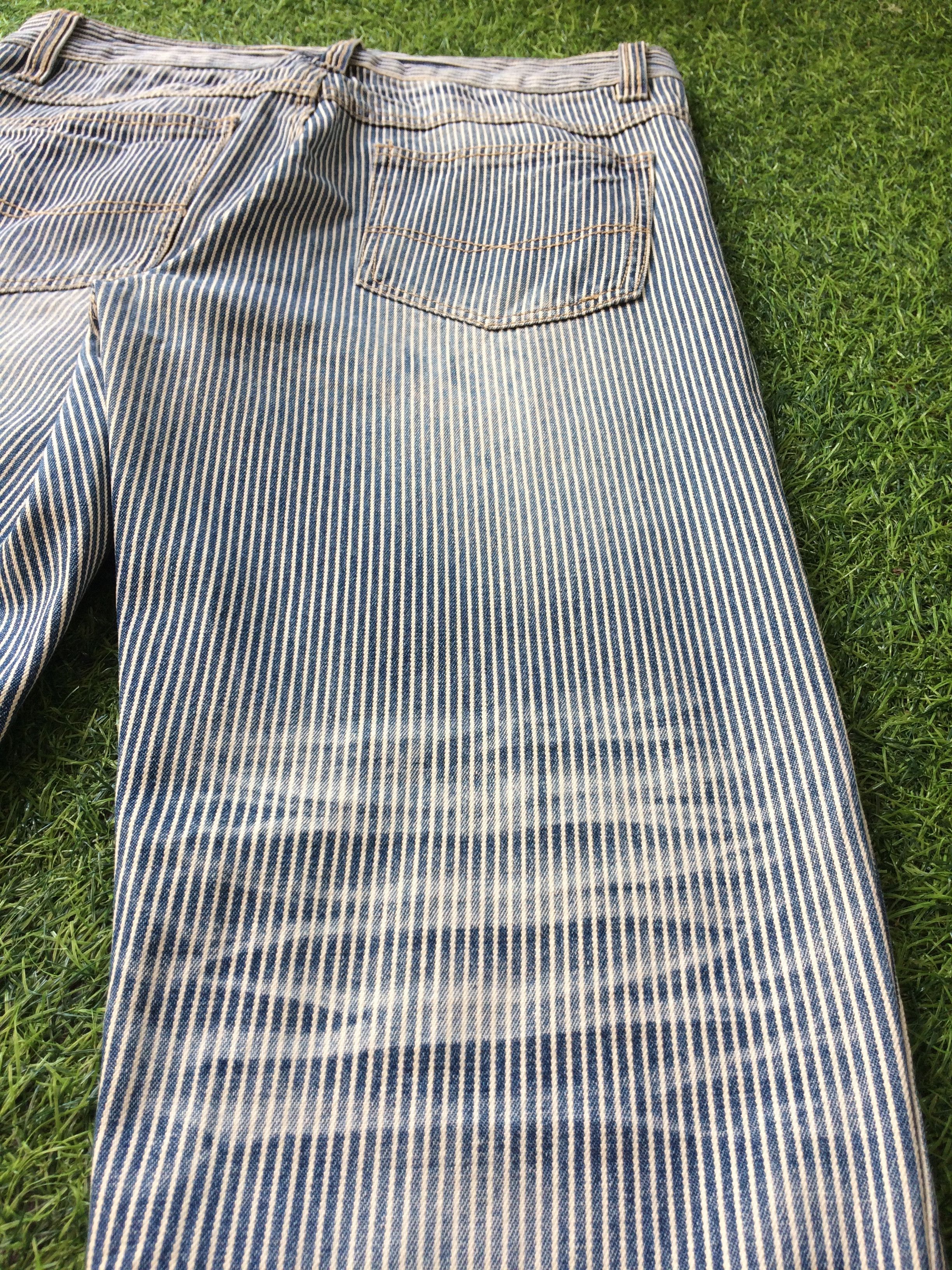 Japanese Brand Distressed Hickory Stripe Patches Jeans #D-236 Size US 30 / EU 46 - 8 Thumbnail