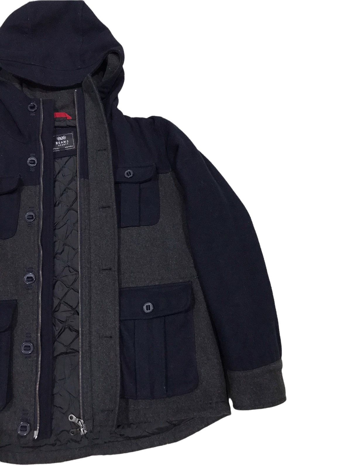 Beams Plus BEAMS HEART Hunting Coat Heavy Melton Two Tones Jacket Size US L / EU 52-54 / 3 - 4 Thumbnail