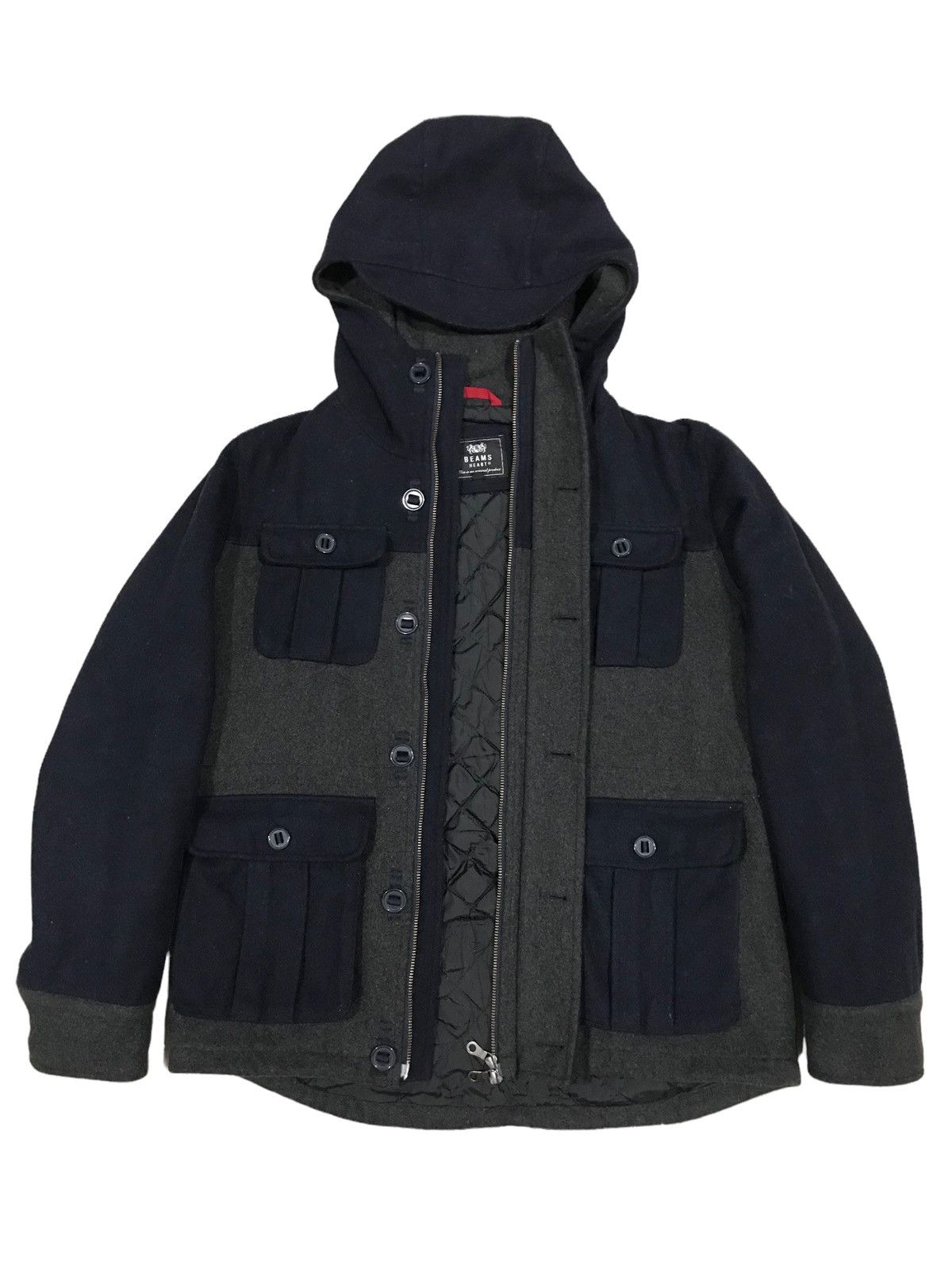 Beams Plus BEAMS HEART Hunting Coat Heavy Melton Two Tones Jacket Size US L / EU 52-54 / 3 - 1 Thumbnail