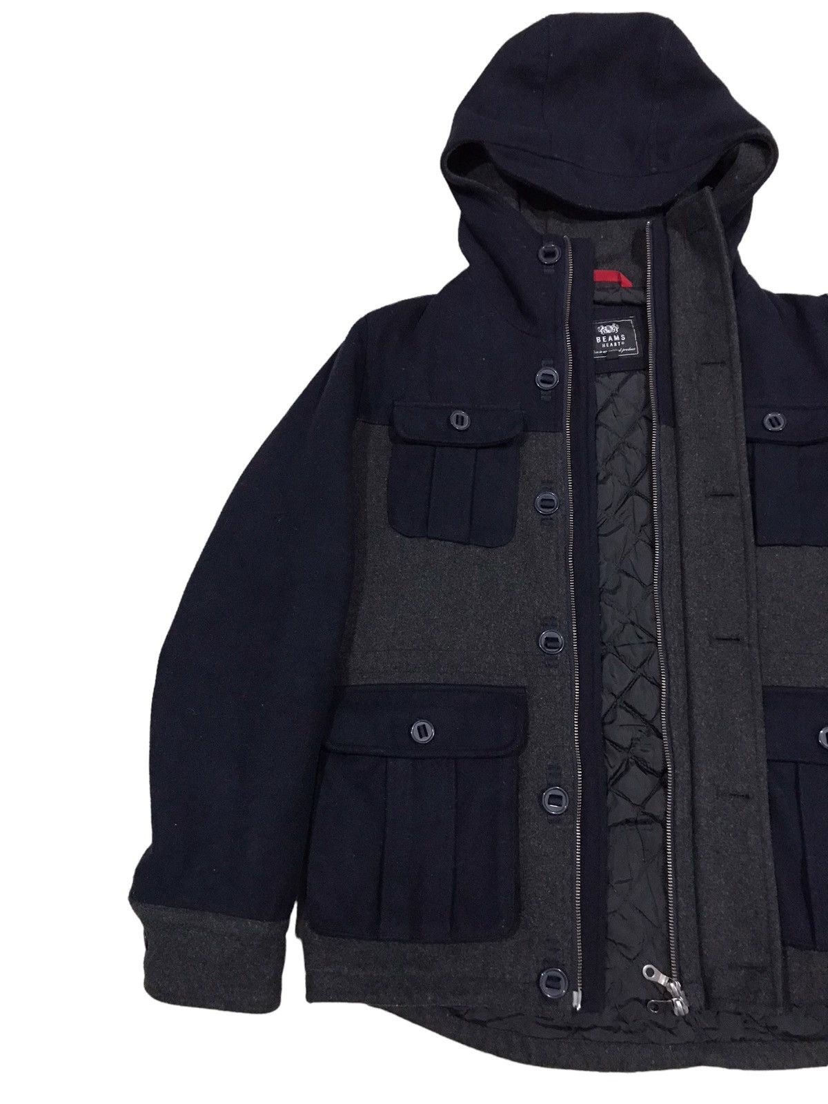 Beams Plus BEAMS HEART Hunting Coat Heavy Melton Two Tones Jacket Size US L / EU 52-54 / 3 - 3 Thumbnail