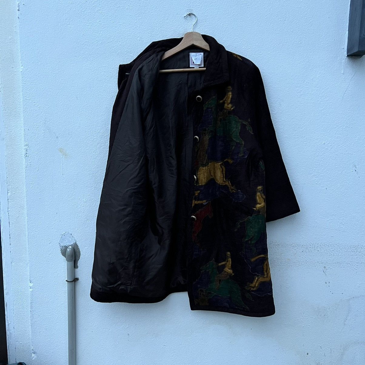 Art Comes First RARE EMBROIDERED LONG JACKET BIG LOGO INSPIRED BY HERMES Size US L / EU 52-54 / 3 - 11 Thumbnail