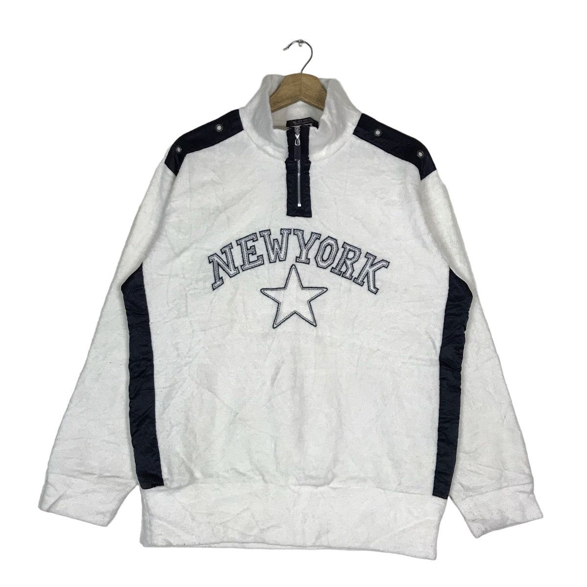 Vintage New York Press Half Zip Fleece Sweatshirt