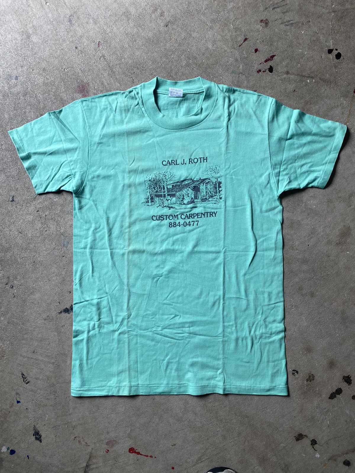 Vintage Vintage 1980s Carpentry Tee single stitch Size US L / EU 52-54 / 3 - 2 Thumbnail