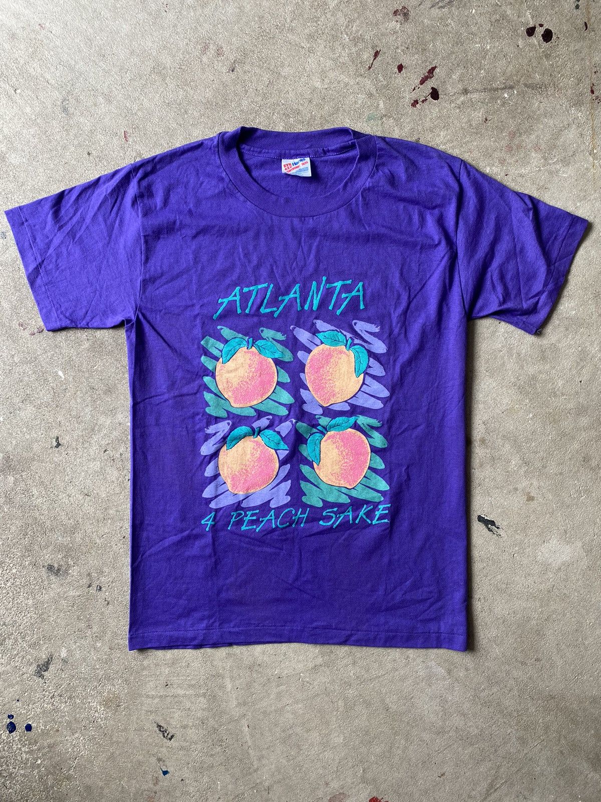 Vintage Vintage 90s Atlanta Peach tee single stitch Size US M / EU 48-50 / 2 - 1 Thumbnail