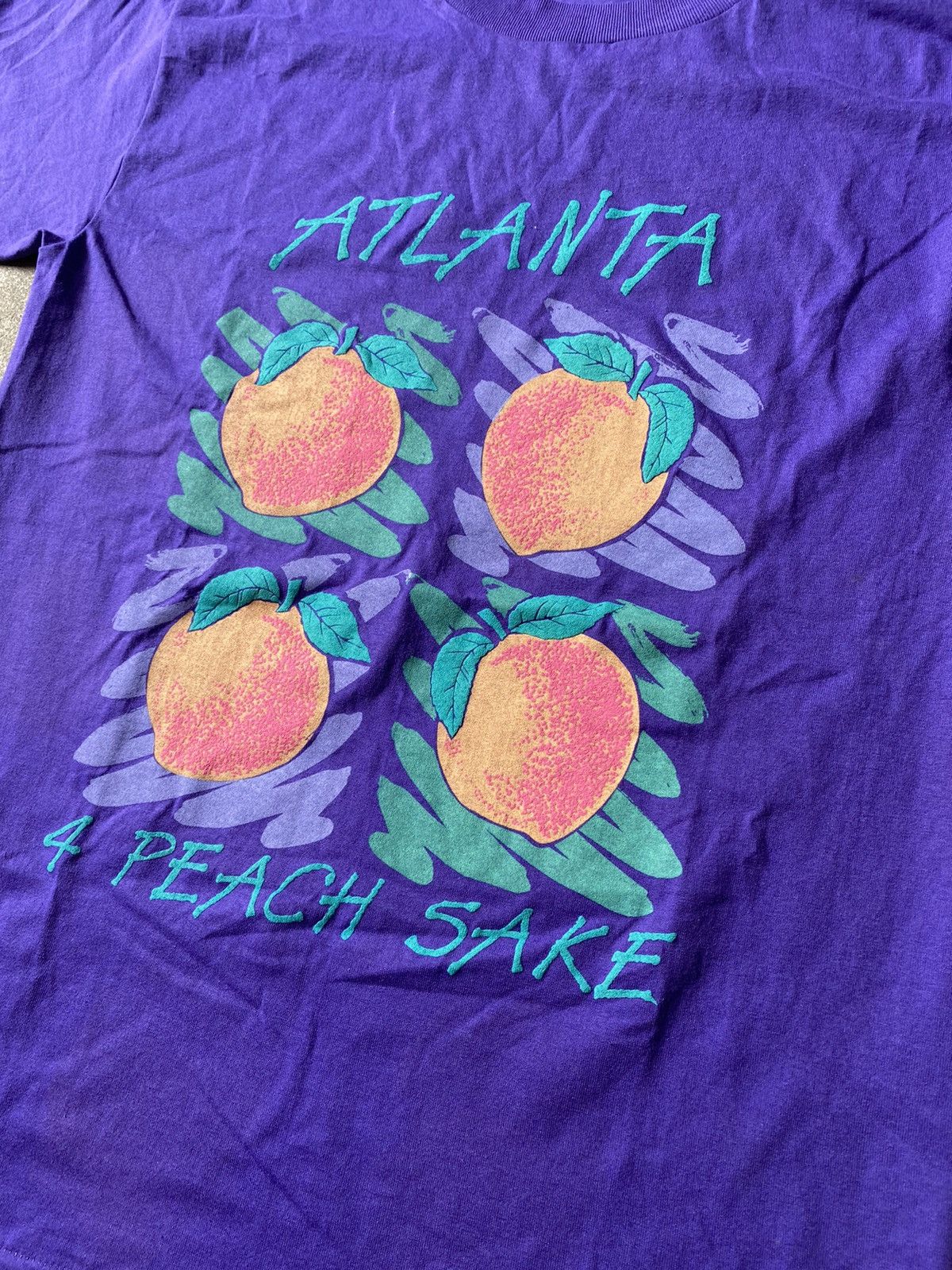 Vintage Vintage 90s Atlanta Peach tee single stitch Size US M / EU 48-50 / 2 - 2 Thumbnail