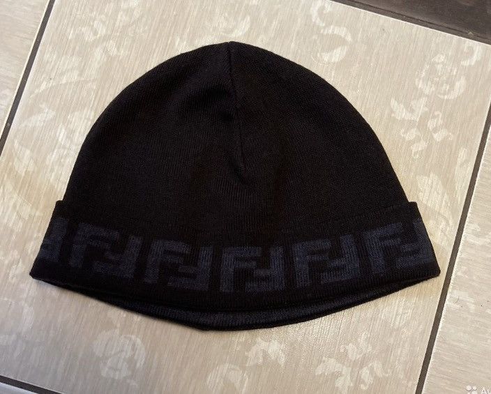 Fendi FENDI Authentic Monogram Wool beanie hat Size ONE SIZE - 1 Thumbnail