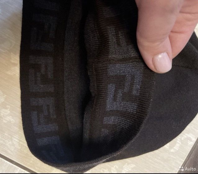 Fendi FENDI Authentic Monogram Wool beanie hat Size ONE SIZE - 3 Thumbnail