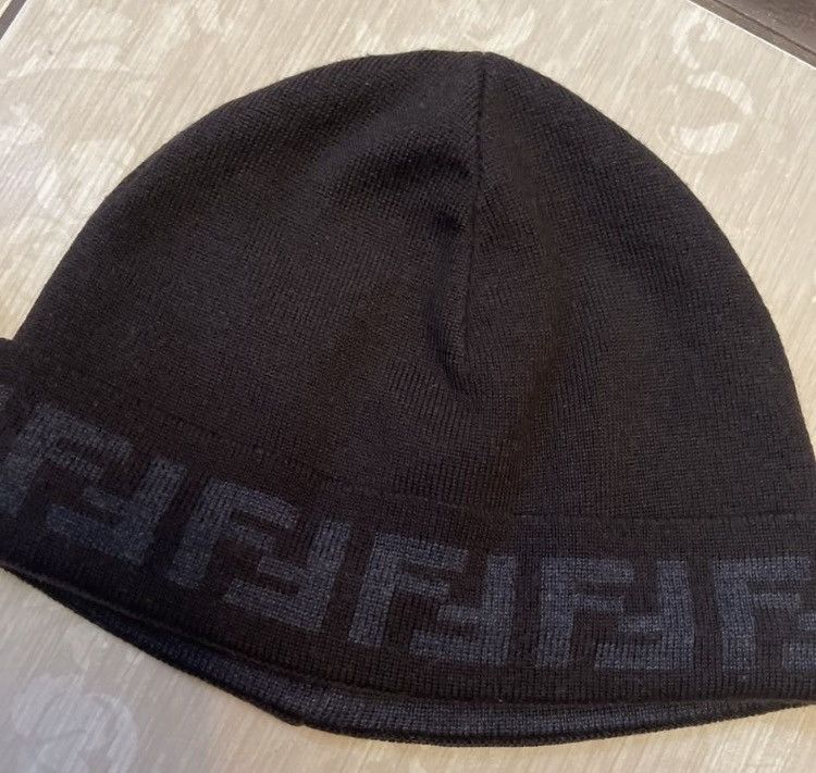 Fendi FENDI Authentic Monogram Wool beanie hat Size ONE SIZE - 2 Thumbnail