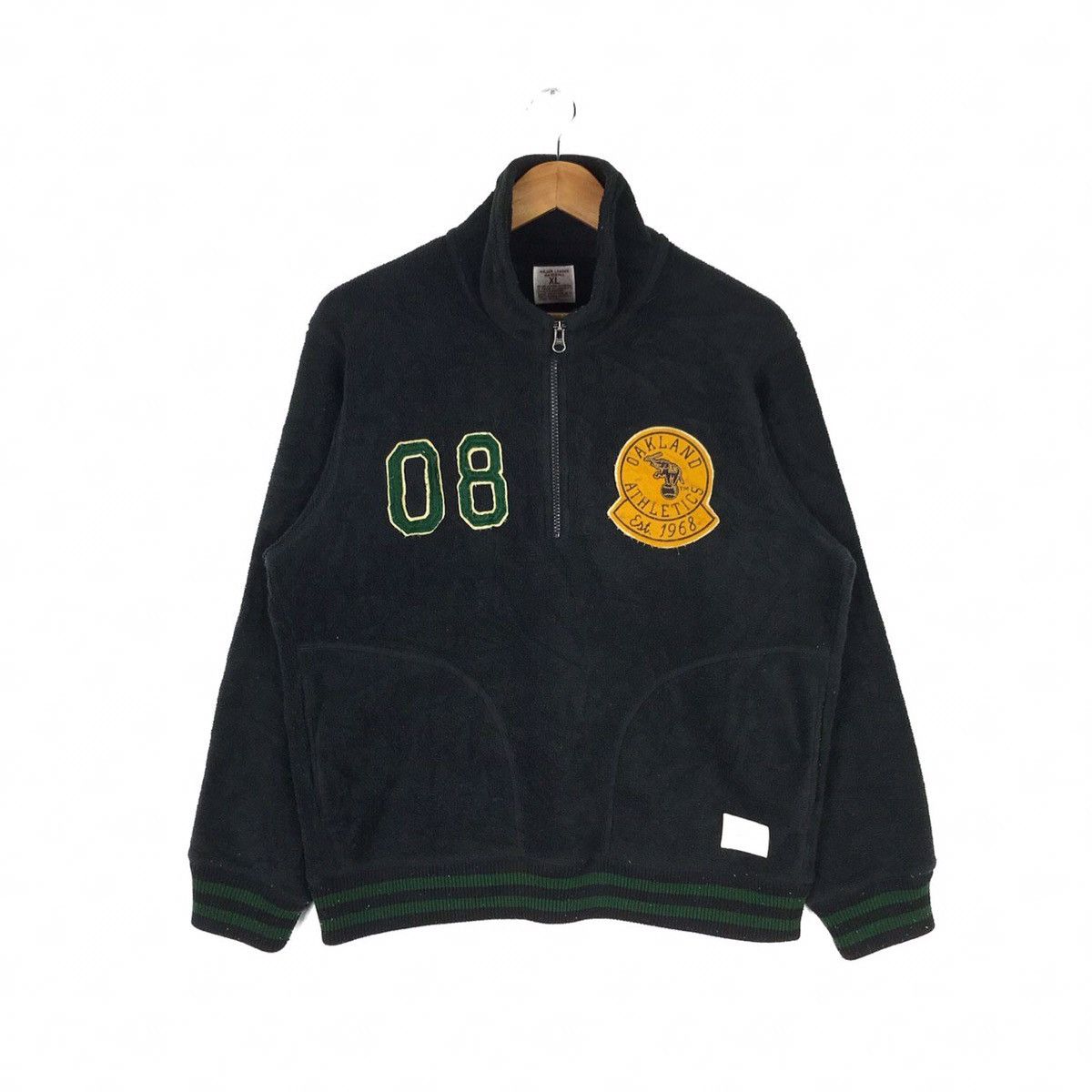 MLB Oakland Athletics Half Zipper Fleece Sweatshirt Jacket Size US L / EU 52-54 / 3 - 3 Thumbnail