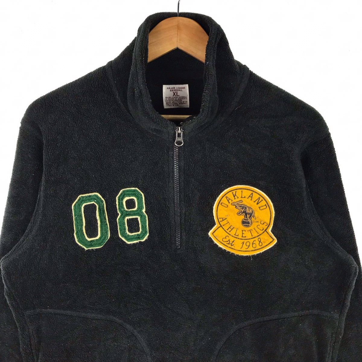 MLB Oakland Athletics Half Zipper Fleece Sweatshirt Jacket Size US L / EU 52-54 / 3 - 4 Thumbnail