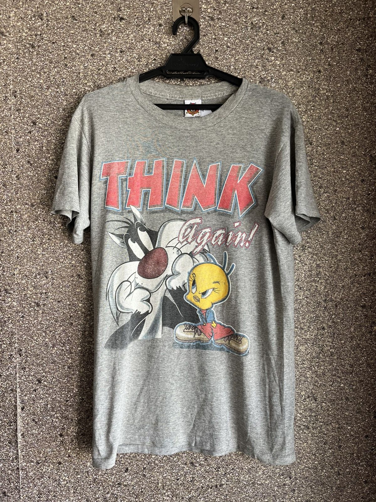 image of Cartoon Network x Vintage Think Again Ft21 in Grey, Men's (Size Small)