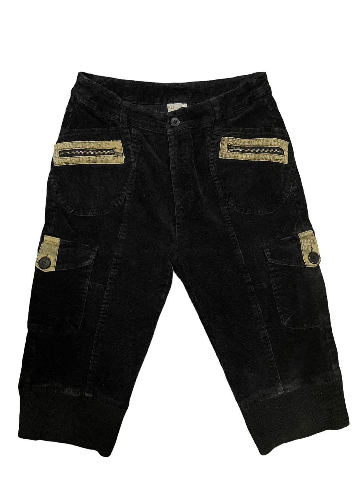 image of Archival Clothing x Vintage Multipocket Zipper Cargo Short Pant in Black (Size 27)