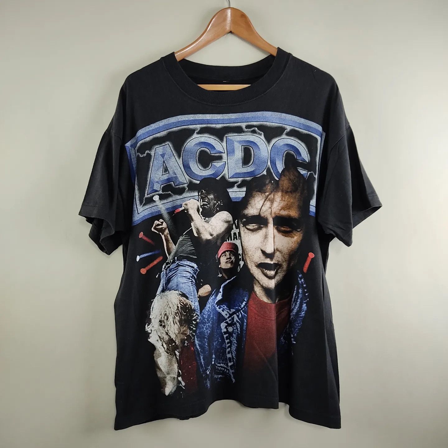 AC/DC × Band Tees × Vintage 90's ACDC All Over Print Size US XL / EU 56 / 4 - 1 Thumbnail