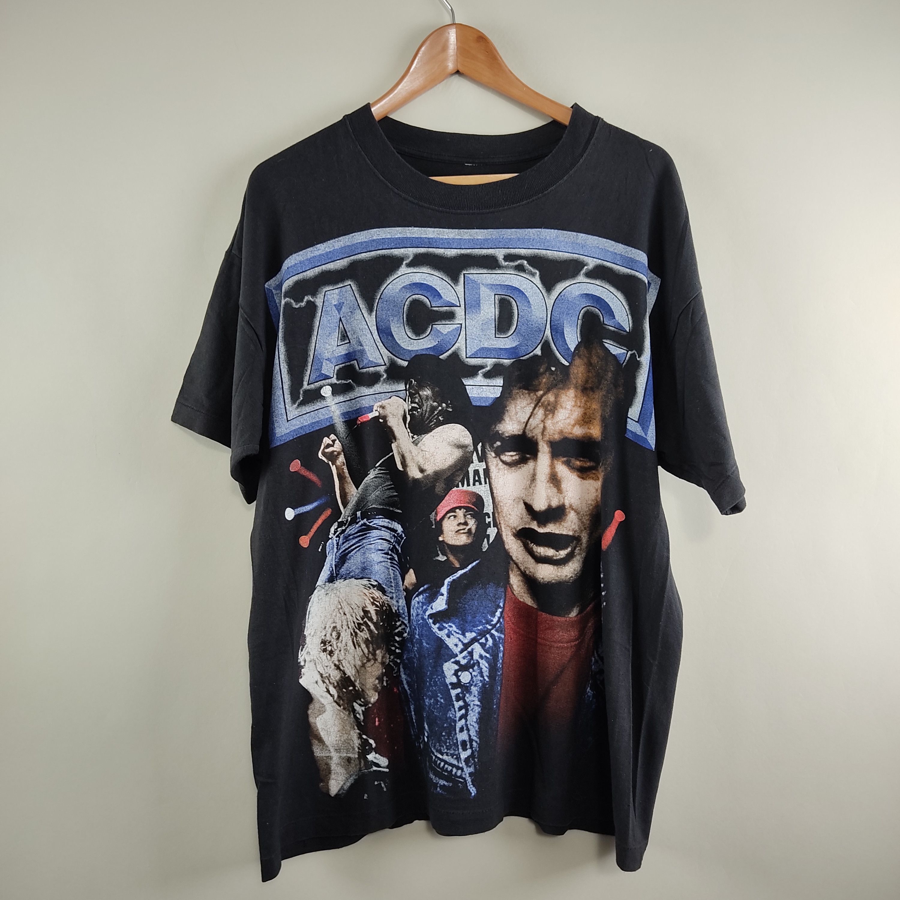 AC/DC × Band Tees × Vintage 90's ACDC All Over Print Size US XL / EU 56 / 4 - 7 Thumbnail