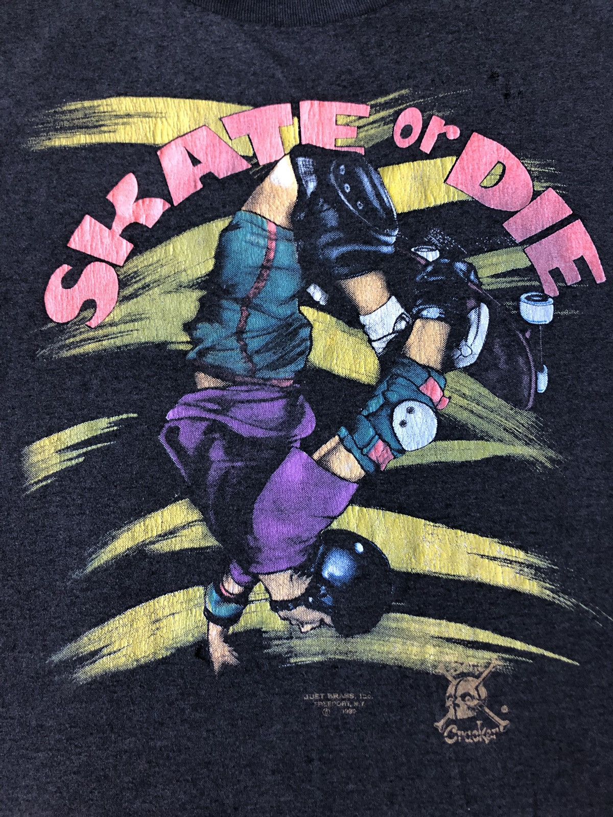 Vintage RARE 3D Emblem 1990 Skate or Die Black T-Shirt Size US L / EU 52-54 / 3 - 5 Thumbnail