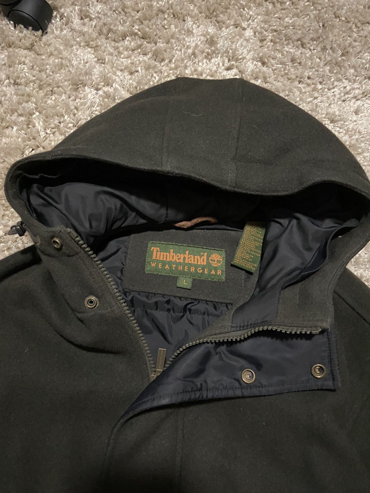 Timberland Full Wool Hooded Heavy Jacket Parka ZIP Up Timberland Size US L / EU 52-54 / 3 - 2 Thumbnail