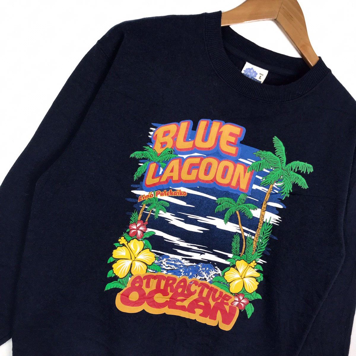 Vintage Vintage Blue Lagoon Ocean Sea Sweatshirt Size US L / EU 52-54 / 3 - 3 Thumbnail