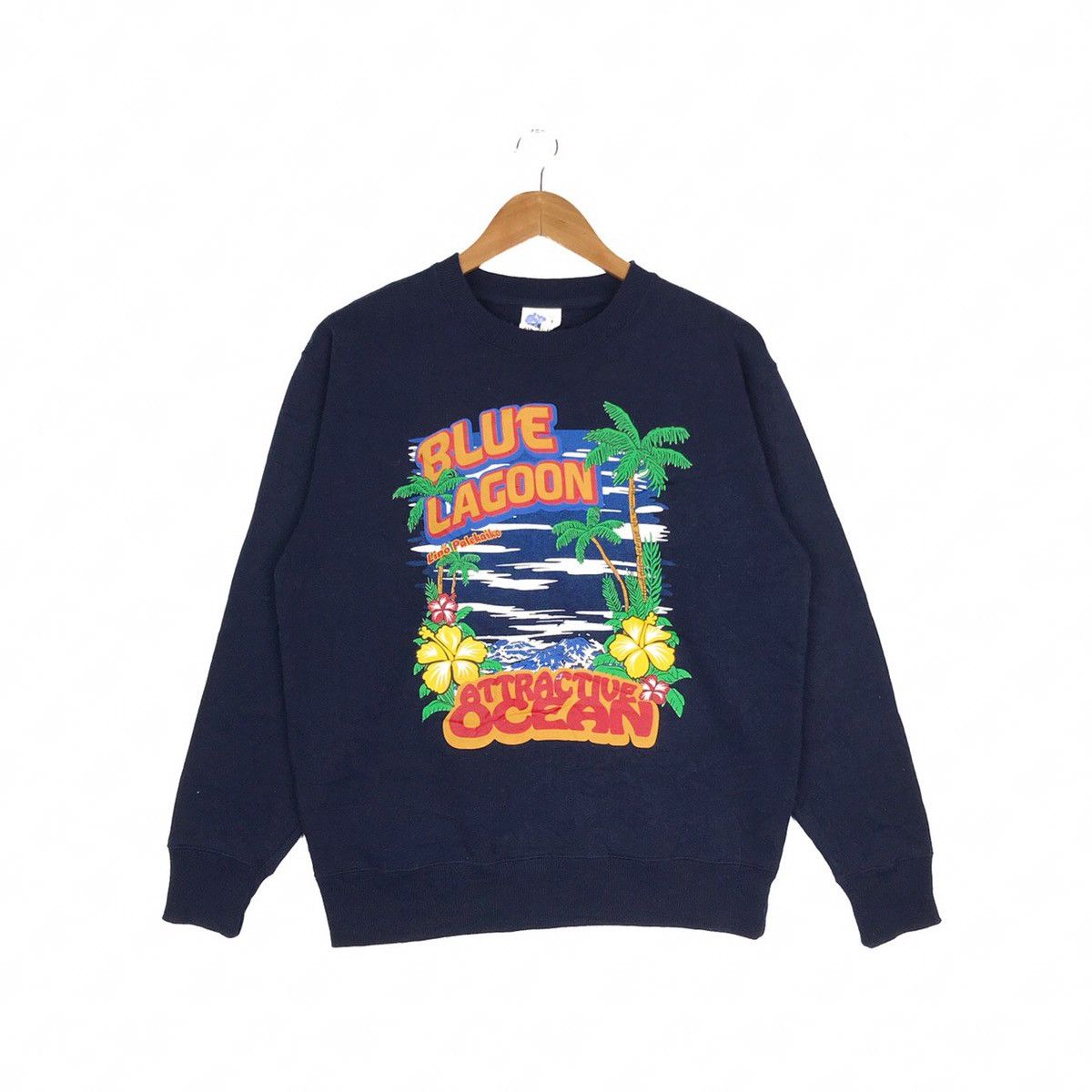 Vintage Vintage Blue Lagoon Ocean Sea Sweatshirt Size US L / EU 52-54 / 3 - 1 Thumbnail