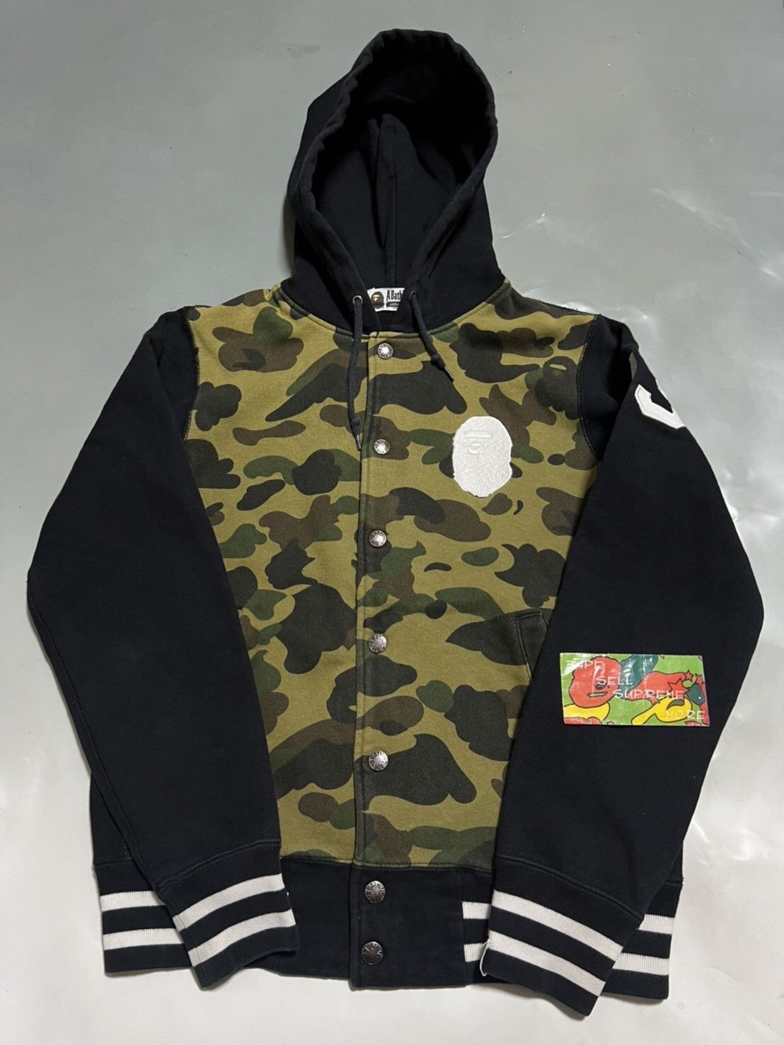 image of Bape Ape Head Versity Black/green Camo, Men's (Size Small)