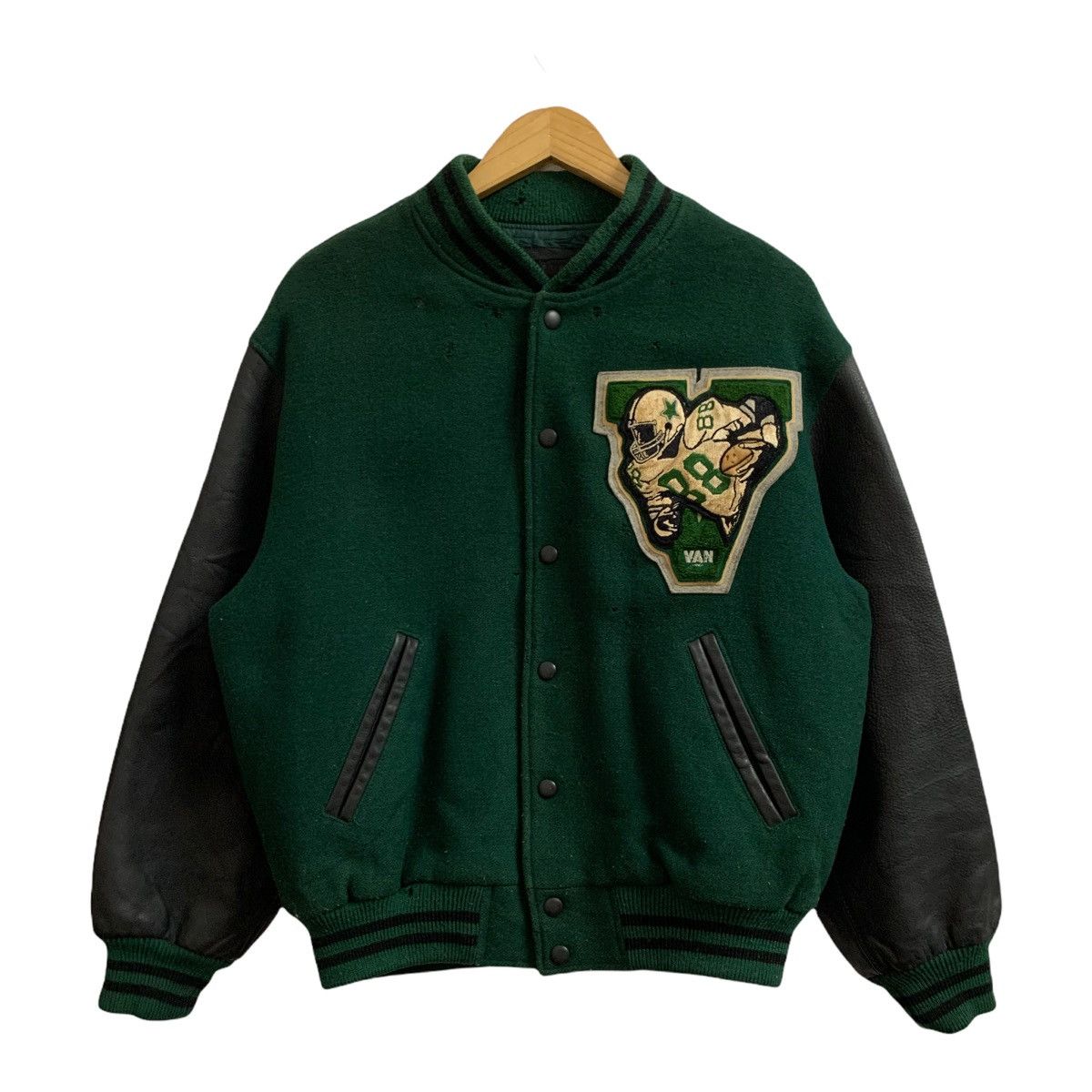Japanese Brand Vtg Van Jac NFL Wool Leather Varsity Jacket Size US M / EU 48-50 / 2 - 1 Thumbnail