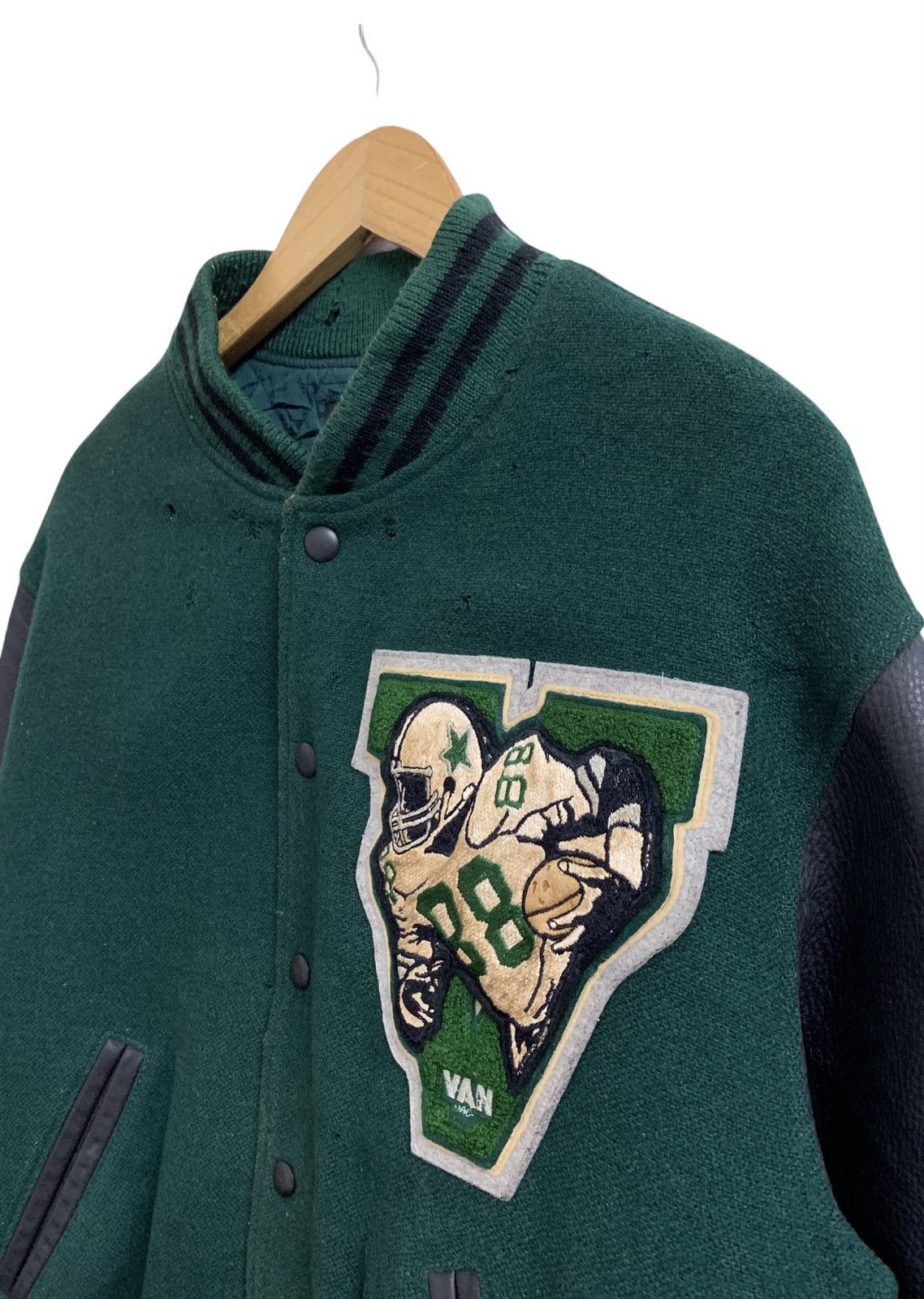 Japanese Brand Vtg Van Jac NFL Wool Leather Varsity Jacket Size US M / EU 48-50 / 2 - 5 Thumbnail