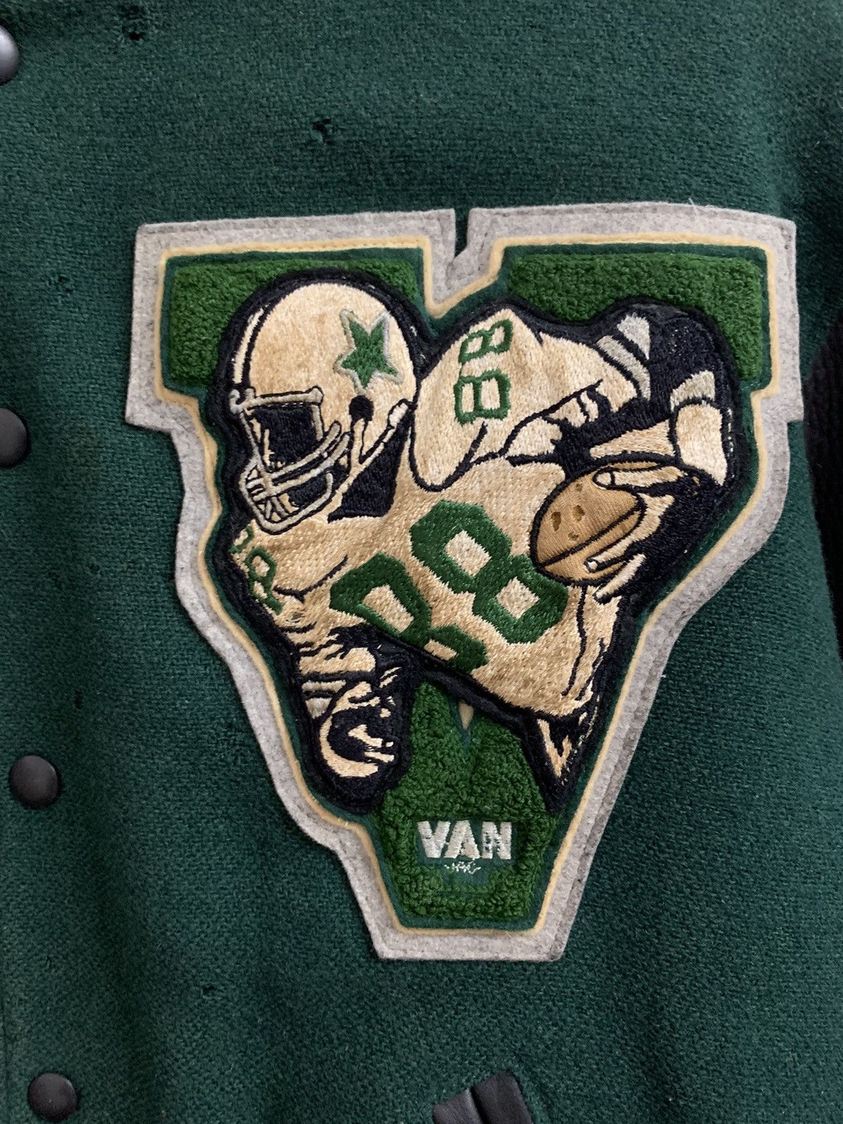 Japanese Brand Vtg Van Jac NFL Wool Leather Varsity Jacket Size US M / EU 48-50 / 2 - 16 Thumbnail