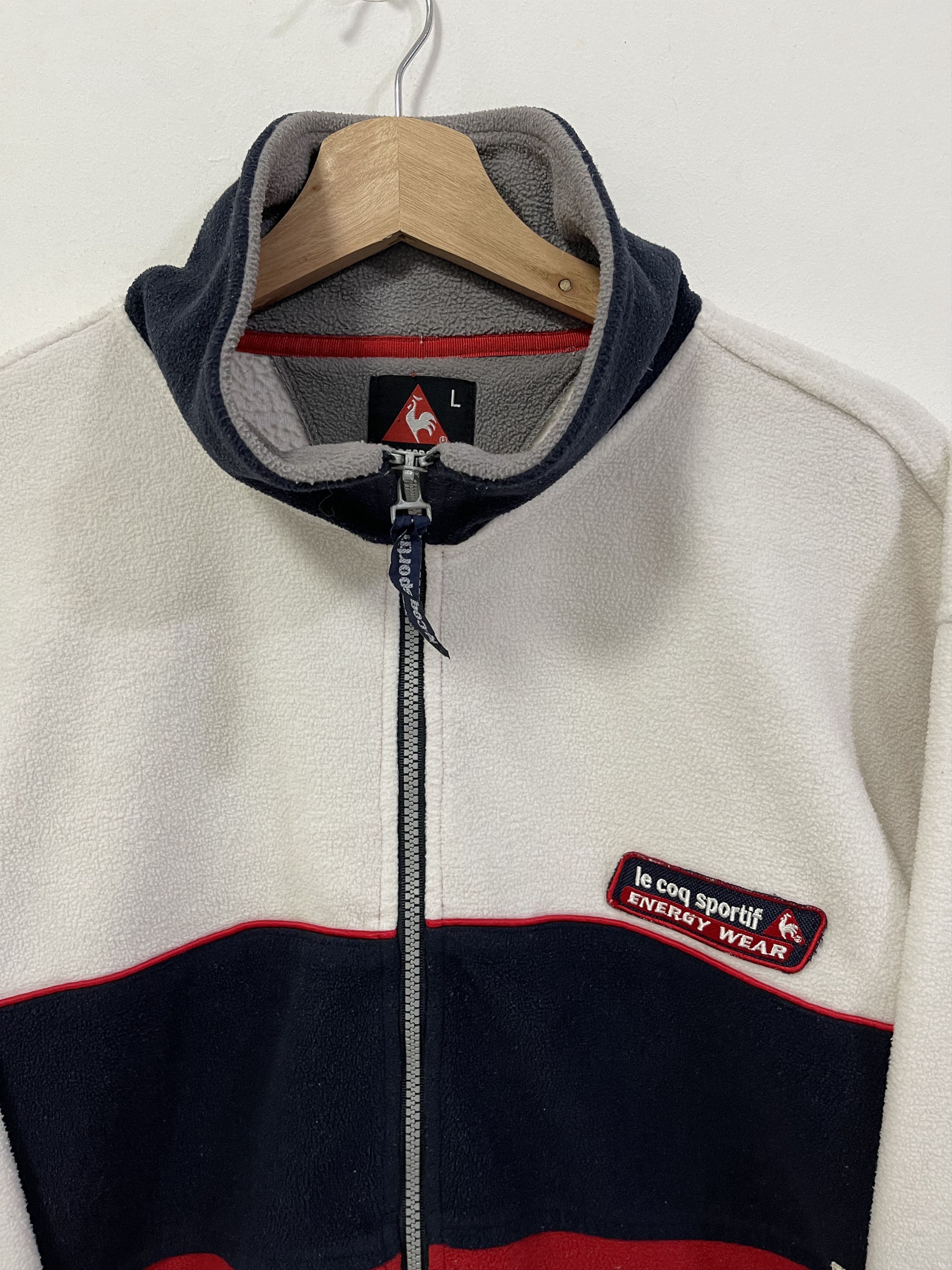 Le Coq Sportif Vintage Le Cof Sportif Mini Logo Fleece Zip Up Colourblok Size US L / EU 52-54 / 3 - 2 Thumbnail