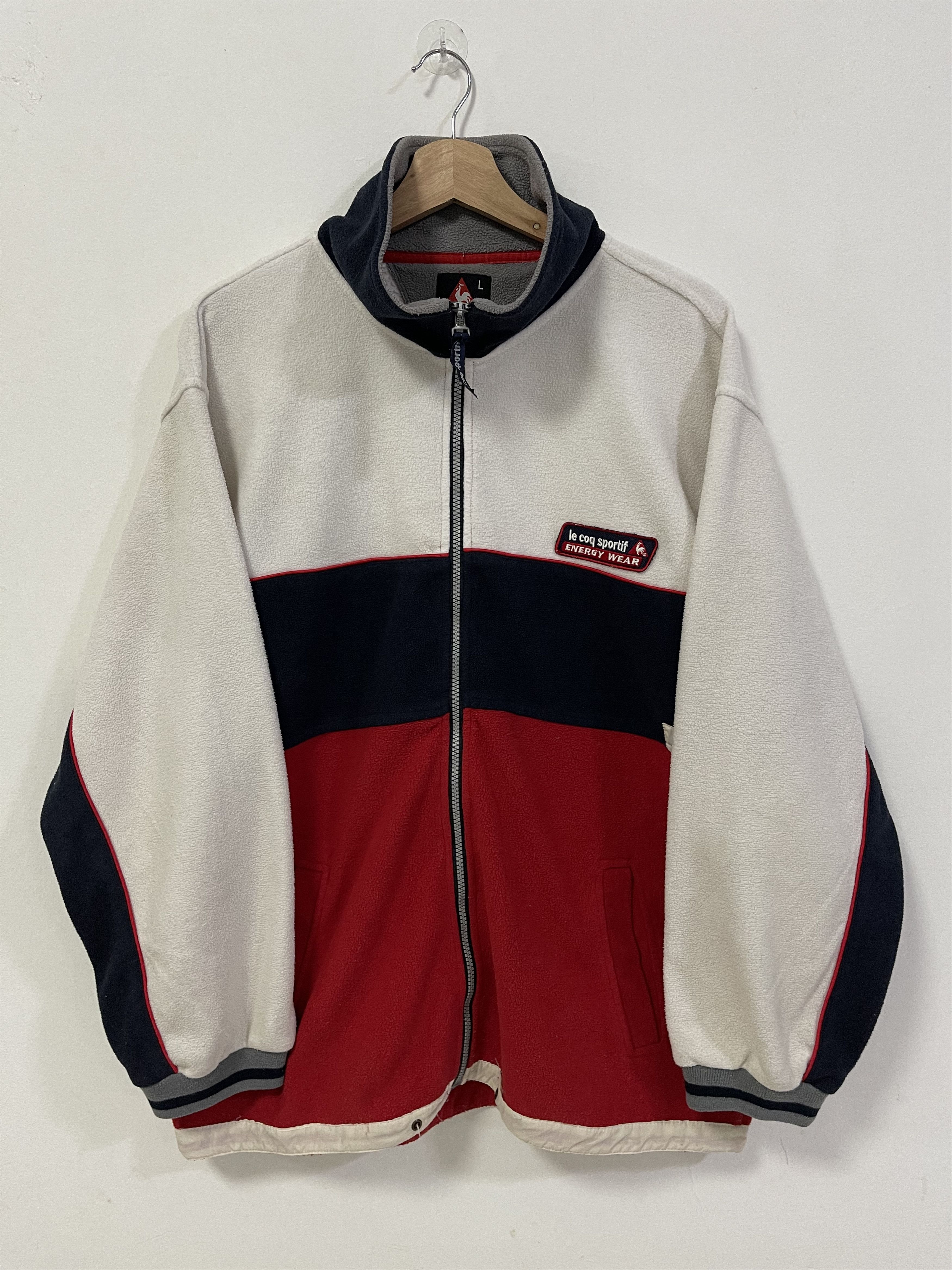 Le Coq Sportif Vintage Le Cof Sportif Mini Logo Fleece Zip Up Colourblok Size US L / EU 52-54 / 3 - 1 Thumbnail