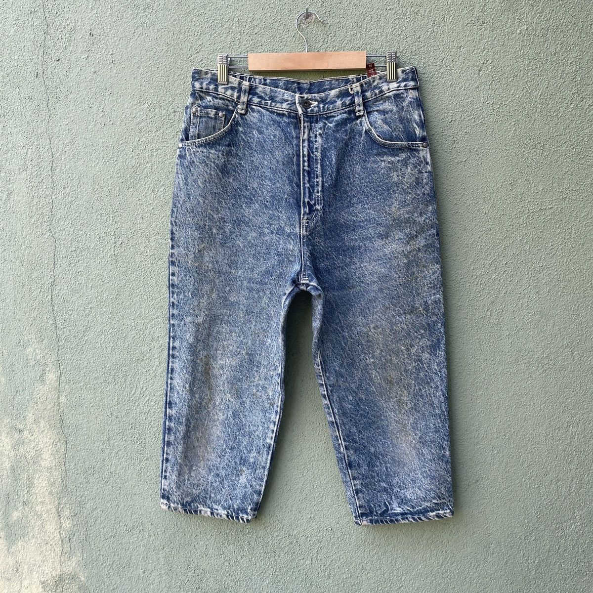 image of Denim Co Vintage Consunny Five Pocket Crop Denim Pants in Blue Denim, Men's (Size 30)