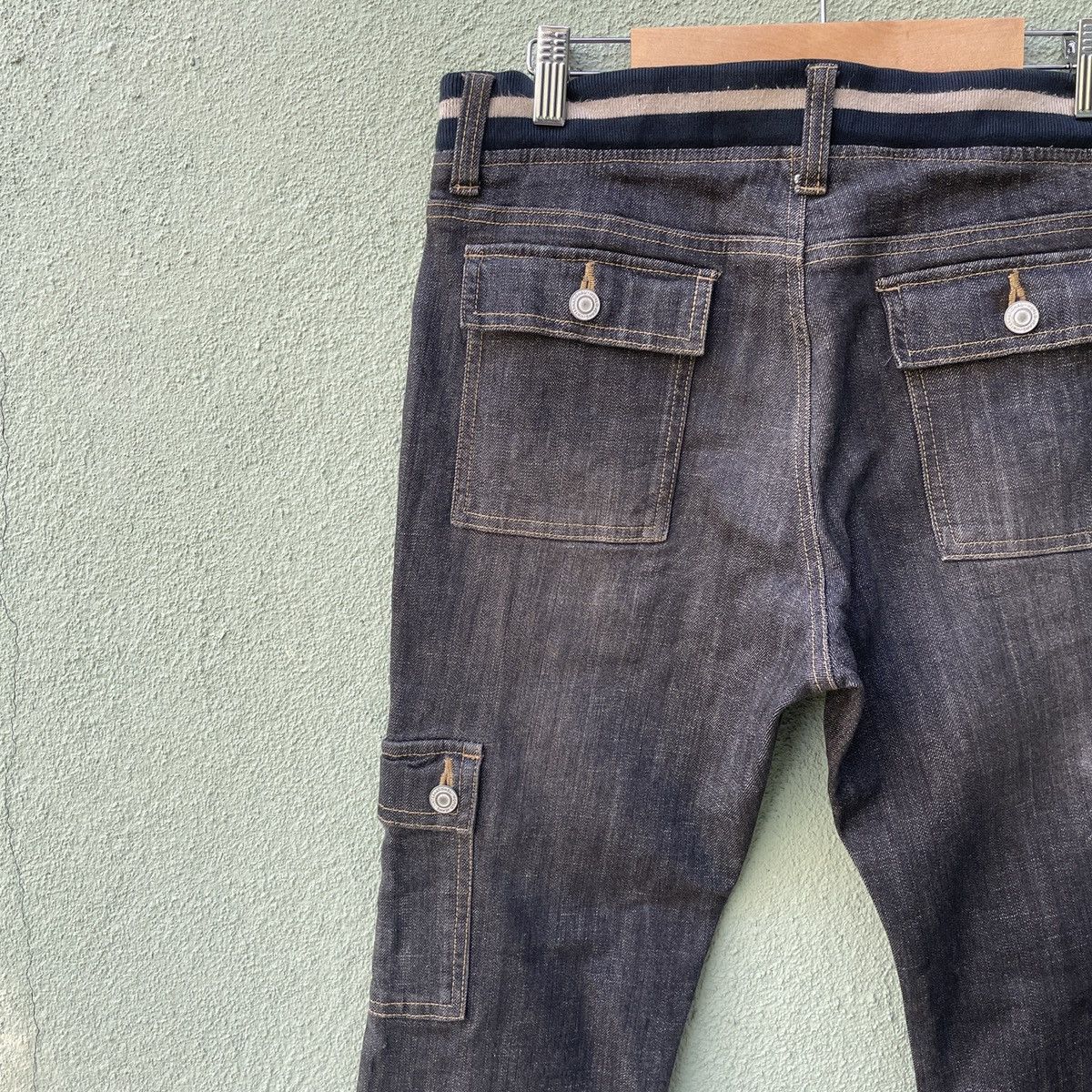 Japanese Brand × Jean Vintage Japan Bush 8 Pocket FLARE Jeans Cargo Pants BOOTCUT Size US 32 / EU 48 - 9 Thumbnail